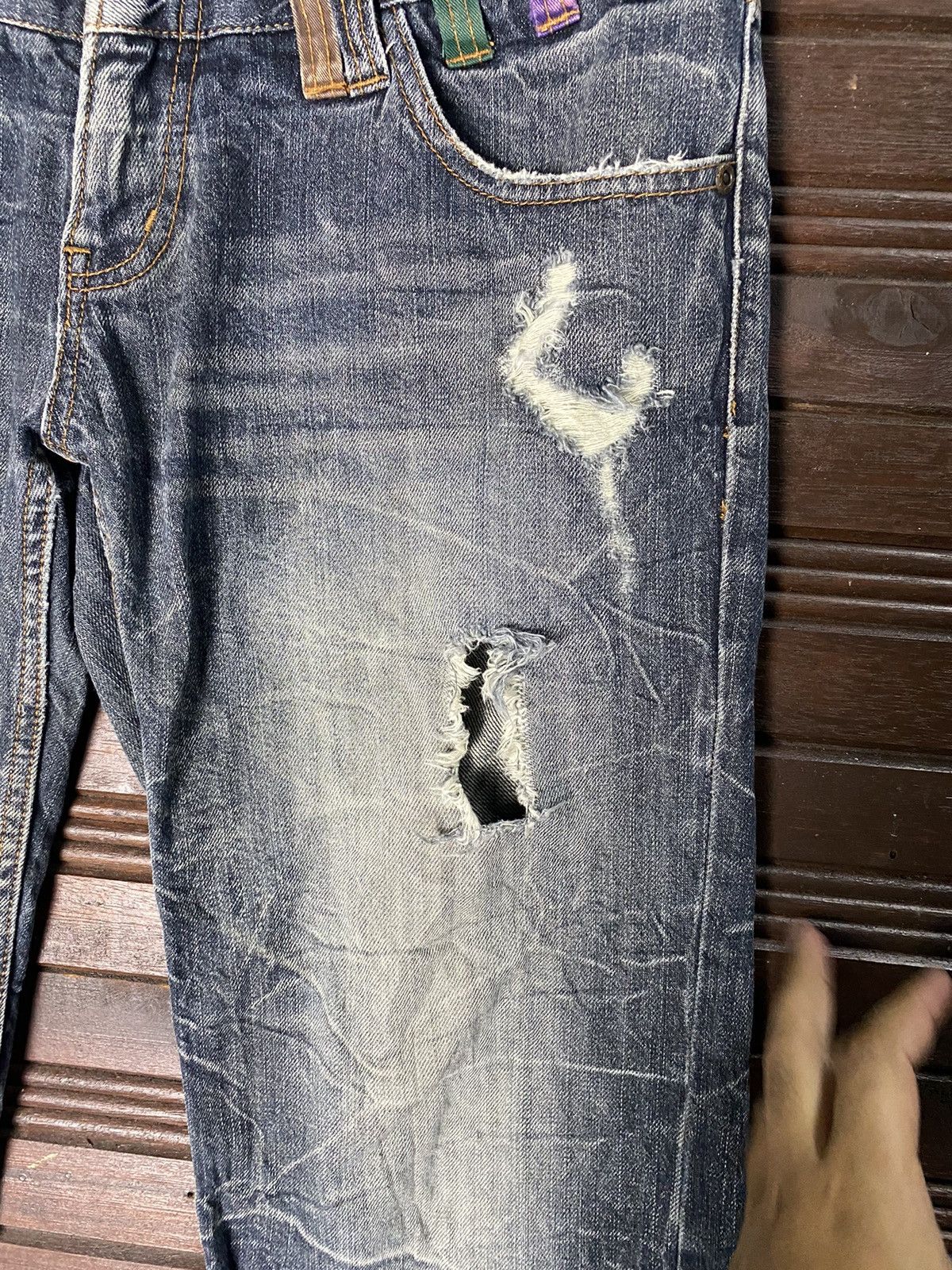 Japanese Brand Rare Nylaus Japan Double Waist Claw Mark Denim Size US 34 / EU 50 - 5 Thumbnail