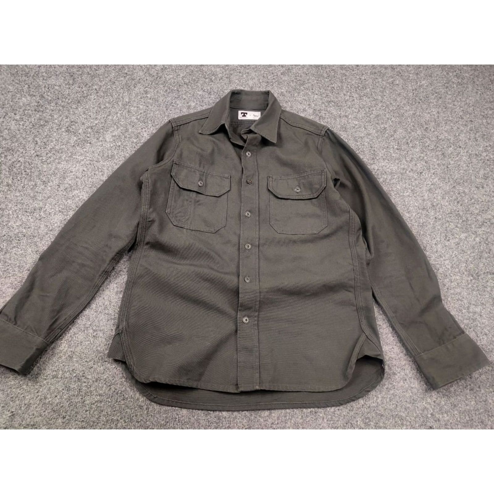Tellason VINTAGE Tellason Olive Drab Flap Pockets Long Sleeve Button Up Work Shirt USA Shirt Mens S Green 90s Army Vintage Tellason Size US S / EU 44-46 / 1 - 3 Thumbnail