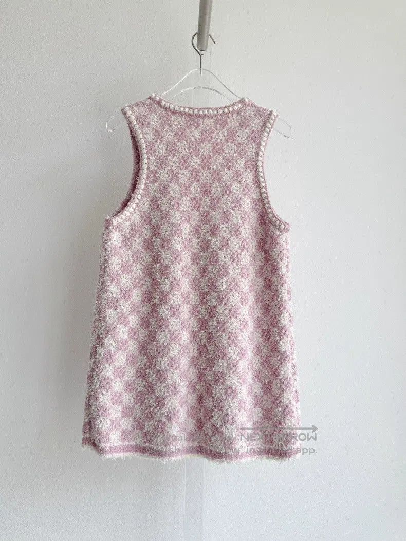 Chanel Chanel 23S pink and white checkered vest Size XXS / US 00 / IT 34 - 4 Thumbnail