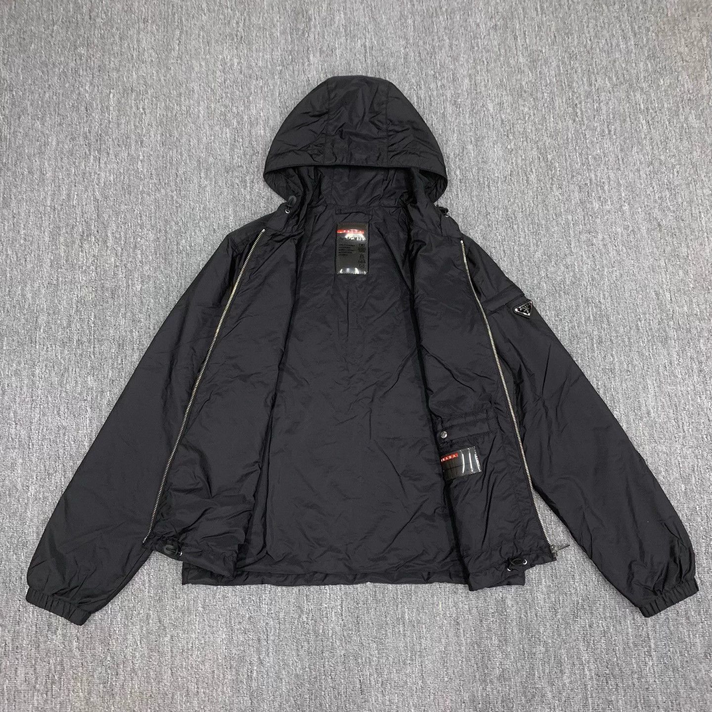 Prada Prada Black Nylon Triangle Logo Coat Size S / US 4 / IT 40 - 2 Thumbnail