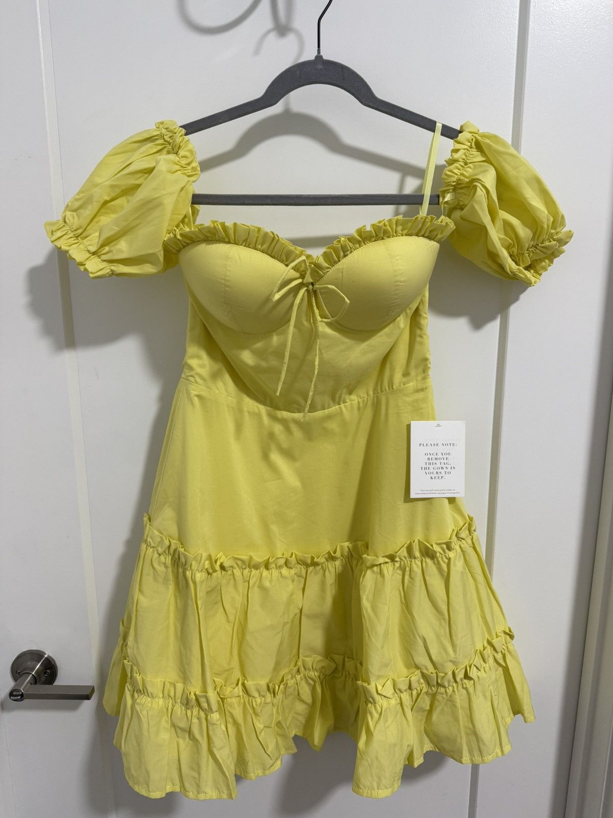 Other Alamour The Label Yellow Puff Sleeve Mini Dress Size M Size M / US 6-8 / IT 42-44 - 4 Thumbnail