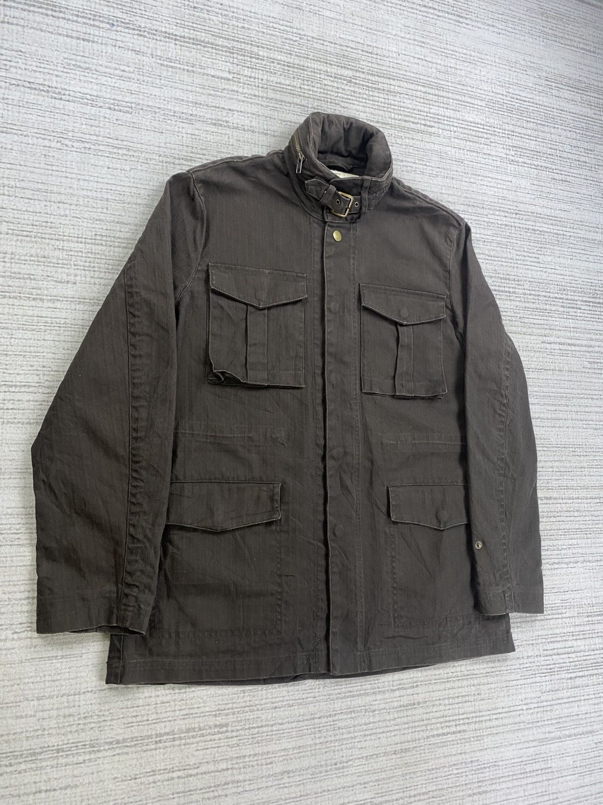 Japanese Brand × Vintage Vtg Ikka Genuine Comfort Nice Brown Fullzip Cotton Jacket Size US M / EU 48-50 / 2 - 3 Thumbnail