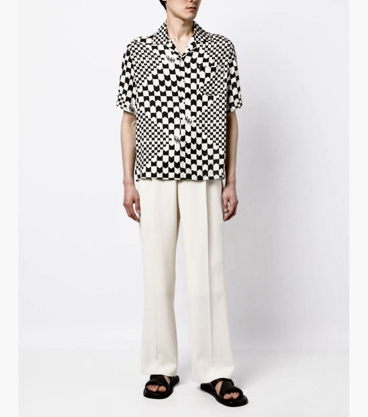 Rhude Rhude Logo Button Up Shirt All Over Print XL Size US XL / EU 56 / 4 - 2 Thumbnail
