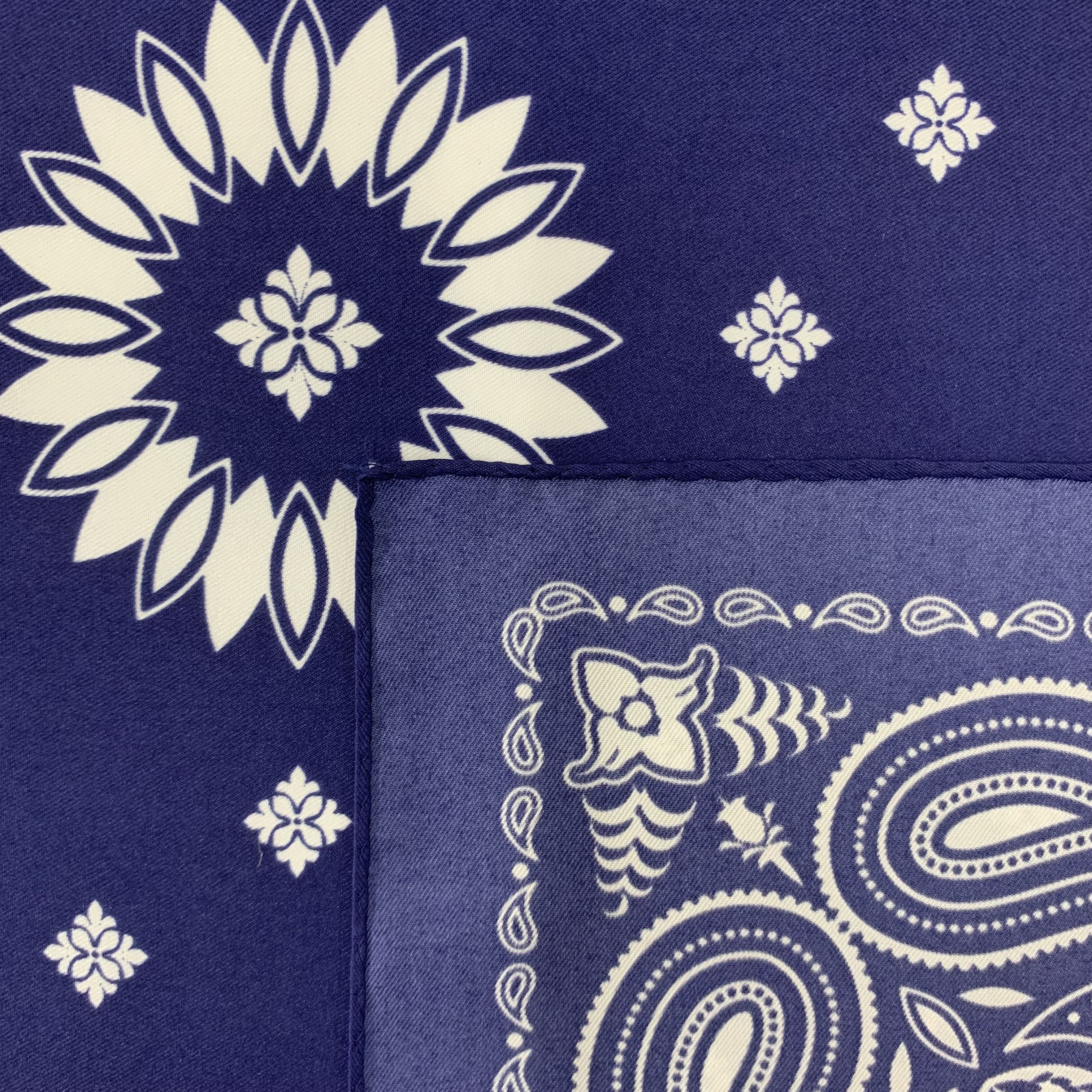 Vintage Blue Paisley Scarf Bandana Handkerchief TC1425 Size ONE SIZE - 8 Thumbnail