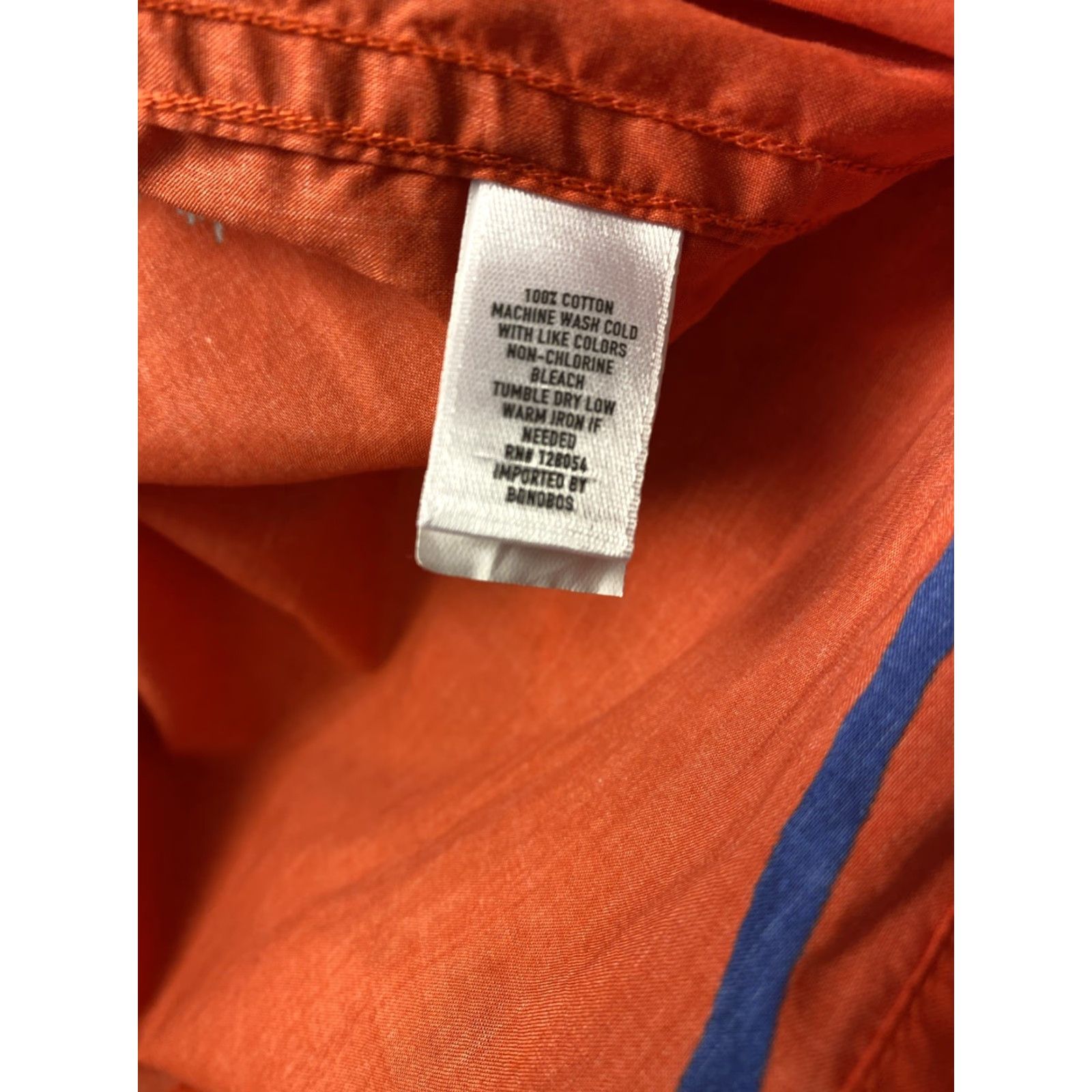 Bonobos Bonobos Button Shirt Mens Cotton Orange Blue Gray Long Sleeve M Slim Fit Size US M / EU 48-50 / 2 - 8 Thumbnail