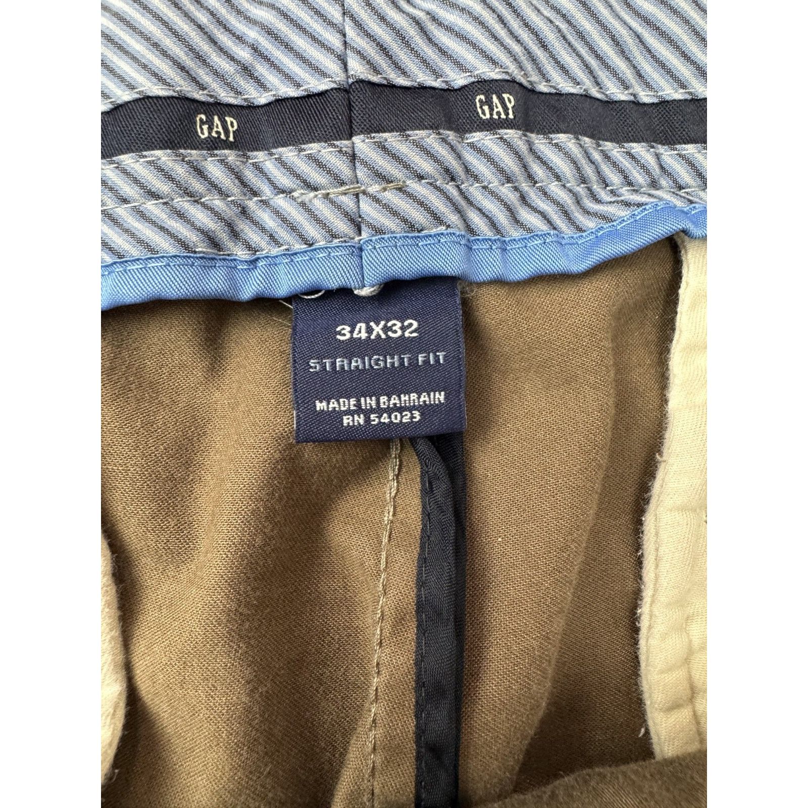 Gap GAP Men's Brown Straight Fit Pants Stretch Chinos 34 * 32 Size US 34 / EU 50 - 7 Thumbnail