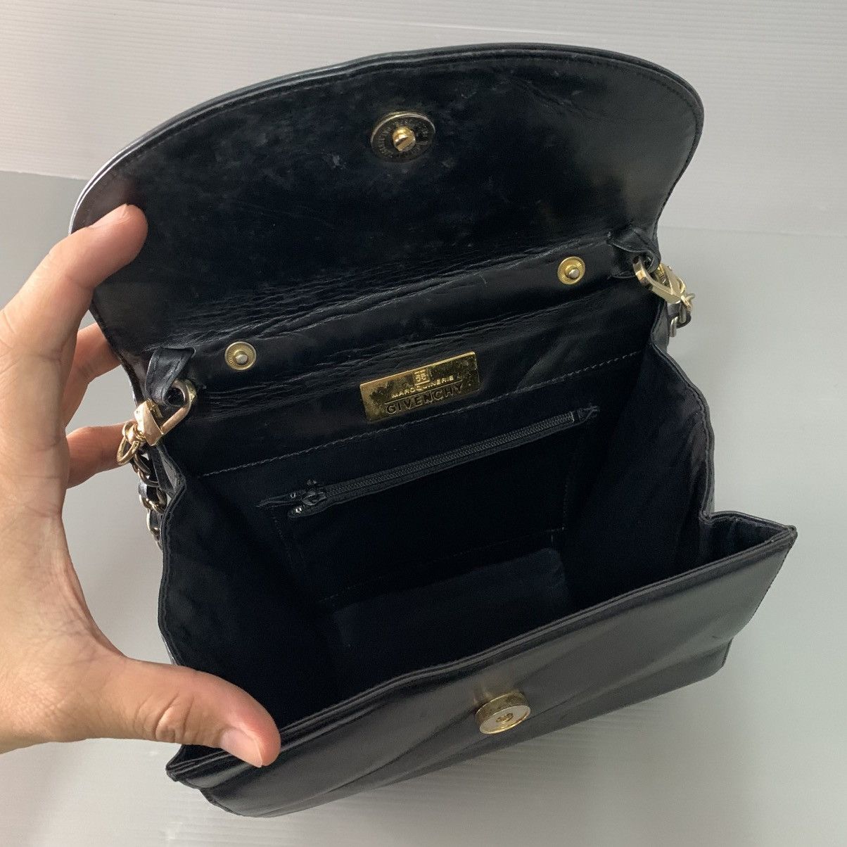 Givenchy Givenchy Black Leather Kelly Top Bag Size ONE SIZE - 8 Thumbnail