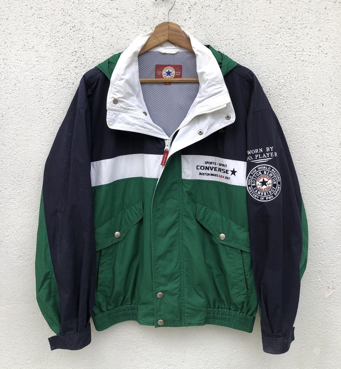 Converse Vintage 90s Converse Colour Block Bomber Jacket Size US L / EU 52-54 / 3 - 1 Thumbnail