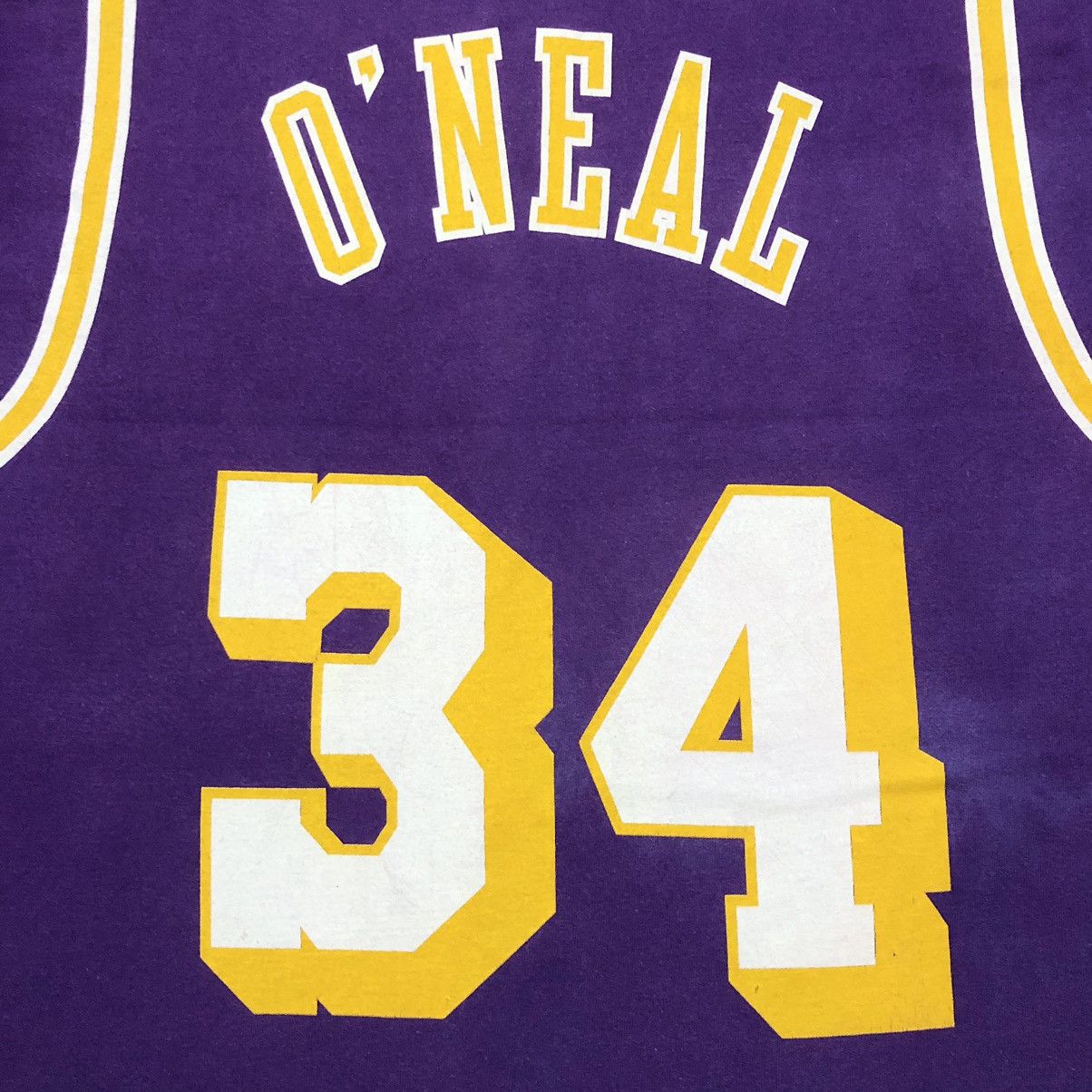 NBA Rare‼️🔥Vintage NBA LA Lakers Shaquille O'neal #34 T-Shirt Size US M / EU 48-50 / 2 - 4 Thumbnail