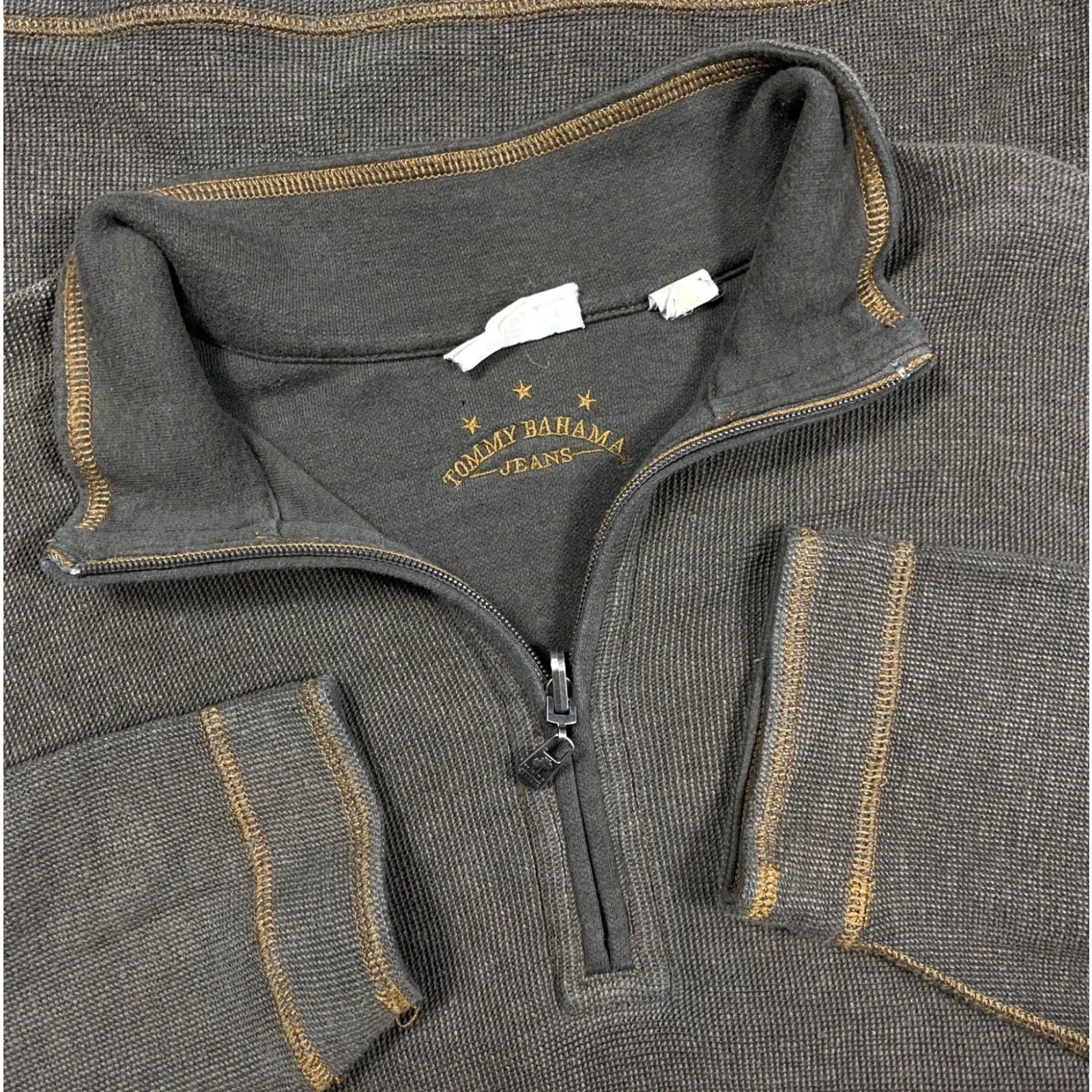 Tommy Bahama Tommy Bahama Sweater Men XL Olive Green Pullover 1/4 Zip Knit Casual Vintage-Style World of Golf/Walking 3/4 Zip Mens Size US XL / EU 56 / 4 - 2 Thumbnail