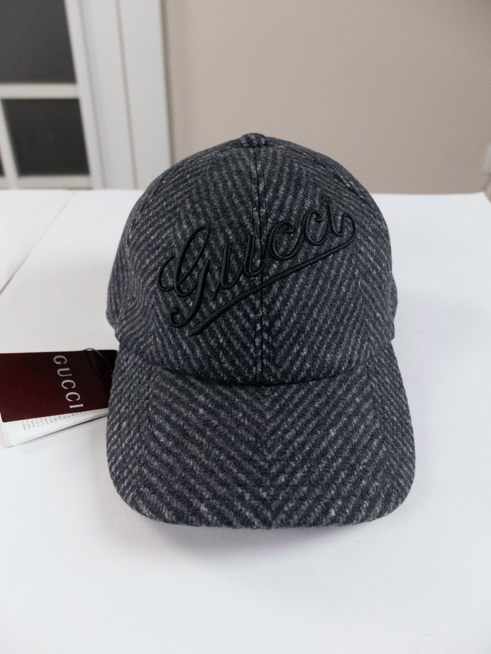 Gucci GUCCI gray embroidered logo wool silk baseball cap Large q Size ONE SIZE - 2 Thumbnail