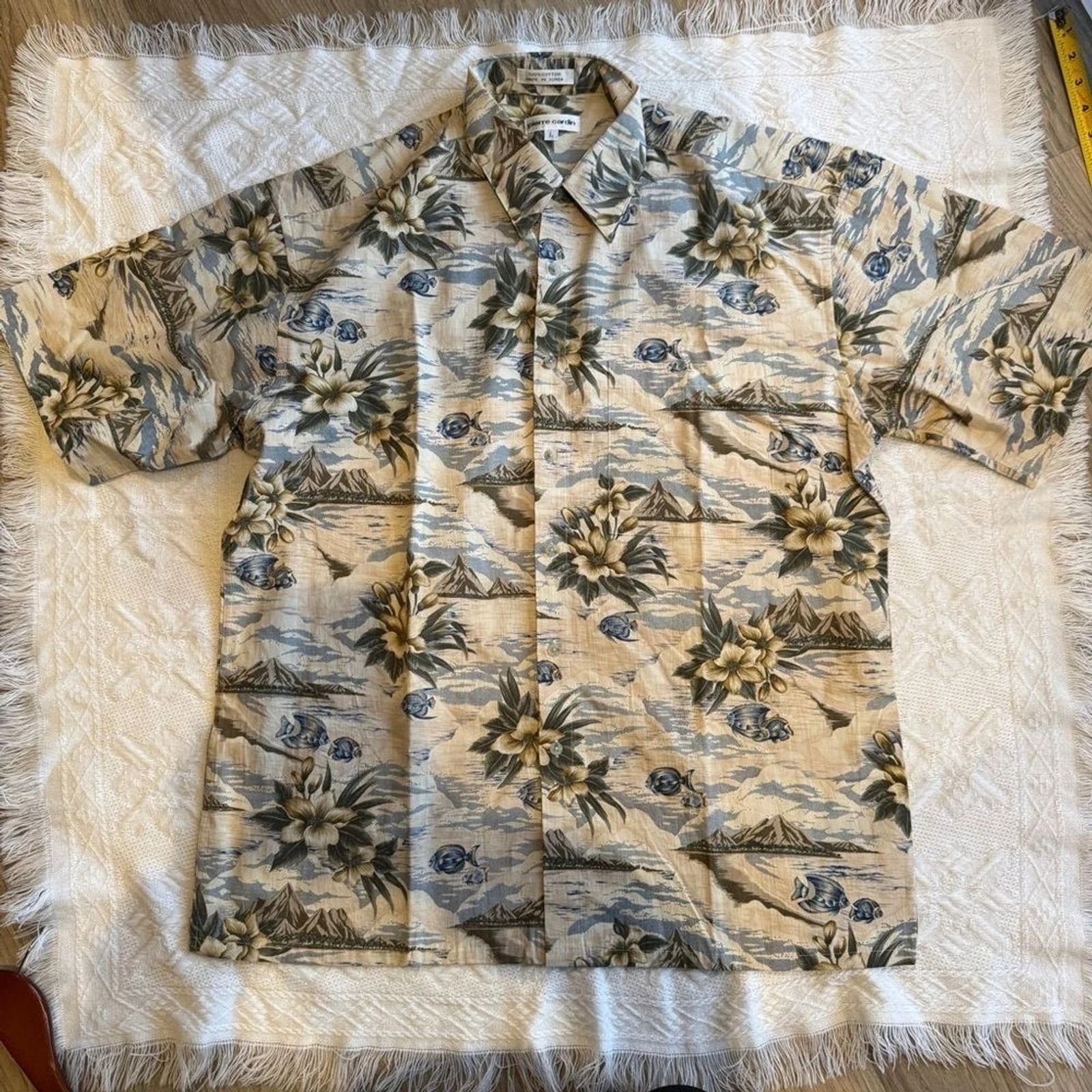 Pierre Cardin Vintage Pierre Cardin Hawaiian Shirt Men's Large Cotton ...