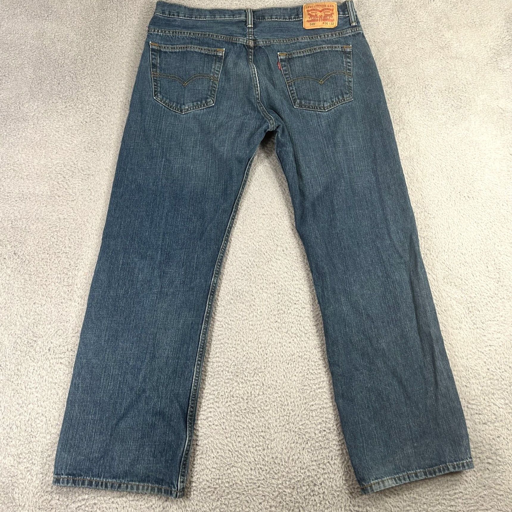 Levi's VINTAGE Levi's 569 Baggy Jeans Men's 38x30 Relaxed Fit Dark Blue Denim Wide-Leg Pants Size US 38 / EU 54 - 5 Thumbnail