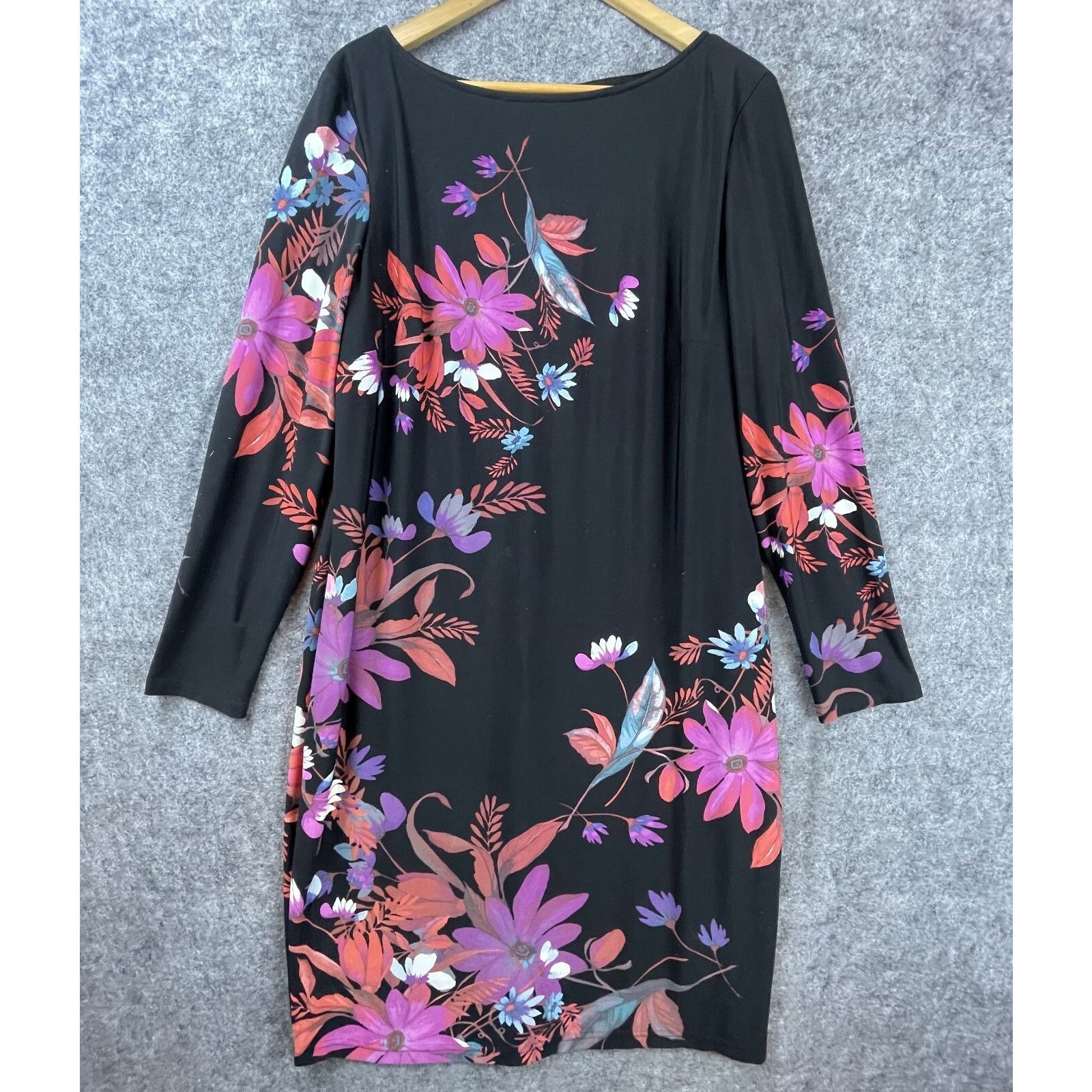 Joseph Ribkoff Joseph Ribkoff Dress Womens 20 Black Floral Bright Artsy Size 3XL / US 20-22 - 1 Thumbnail