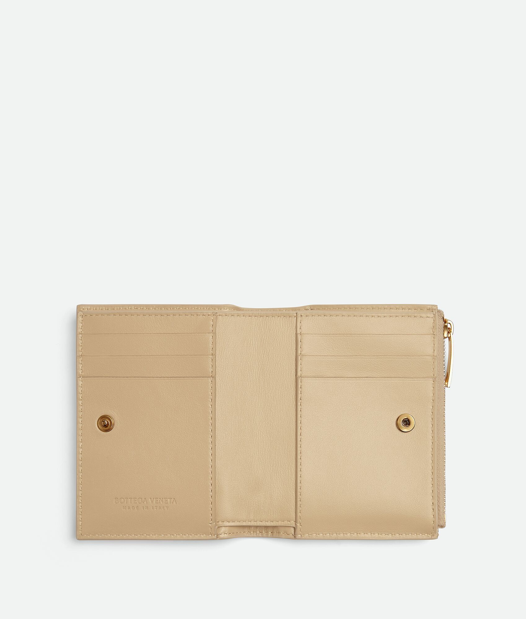 Bottega Veneta o1w1db10325 Size: OS / Small Bi-Fold Zip Wallet in Beige Size ONE SIZE - 2 Thumbnail