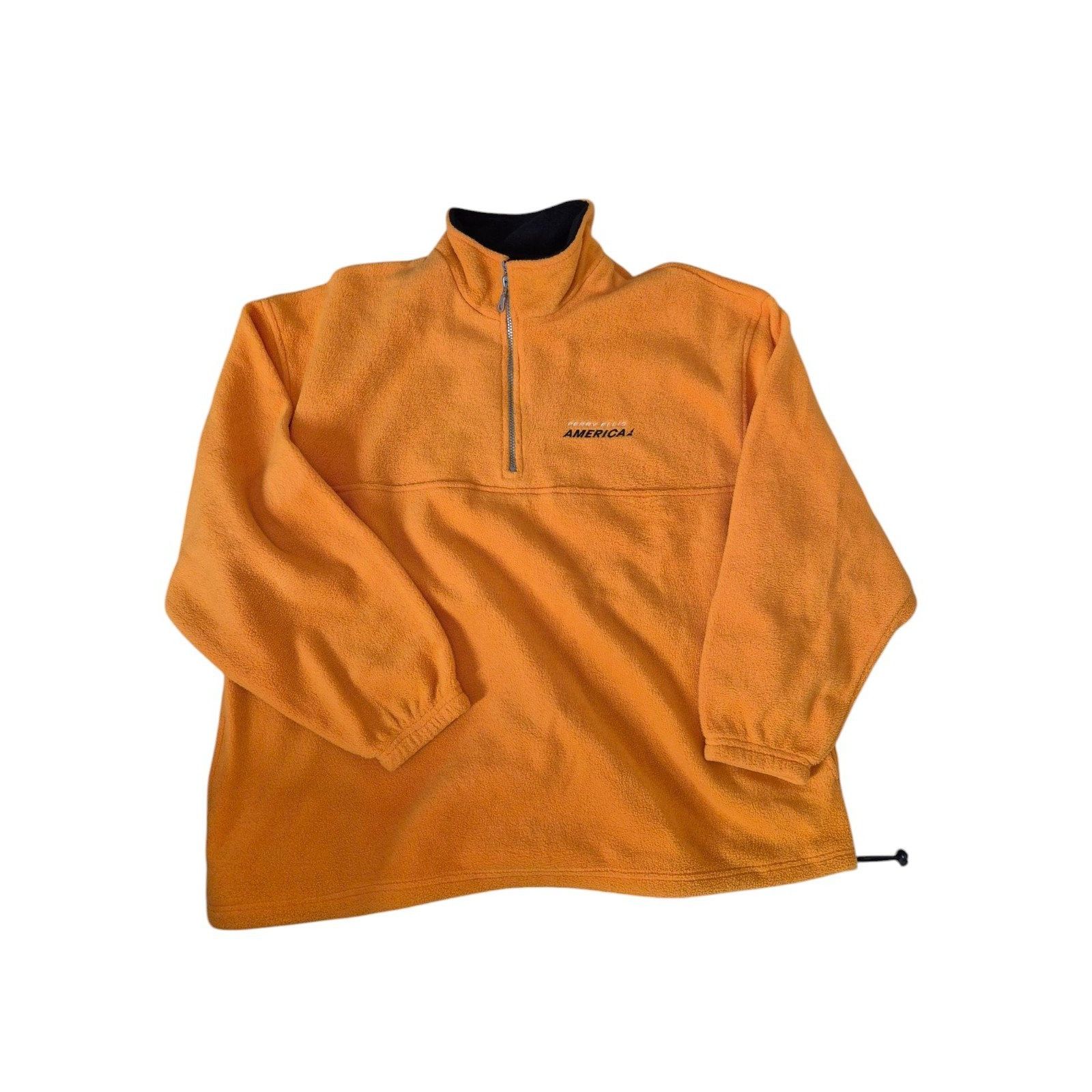 Perry Ellis Perry Ellis America Active Vintage 90s 1/4 Zip Fleece Pullov Size US XXL / EU 58 / 5 - 1 Thumbnail
