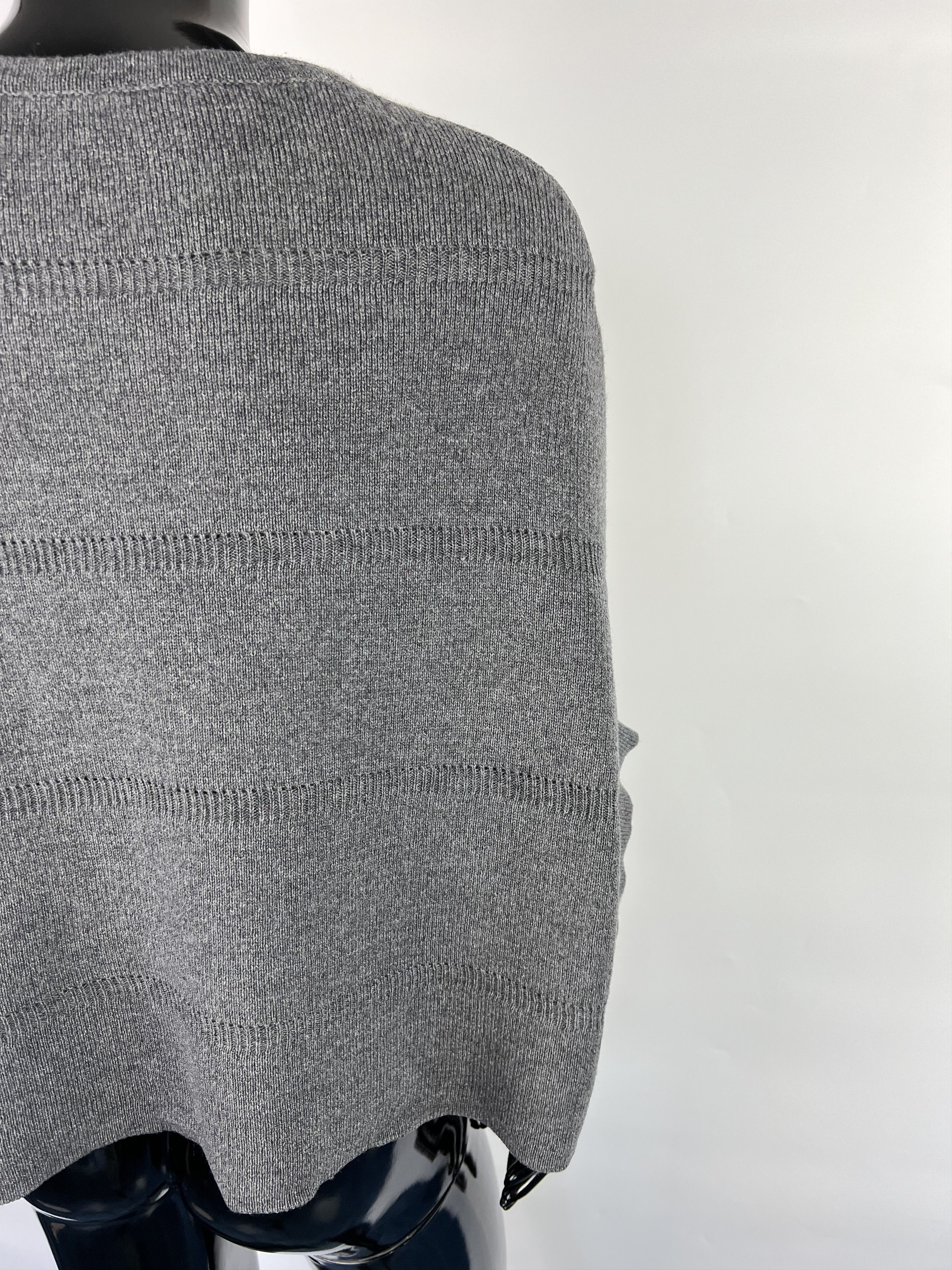 Designer Hemisphere Women's Gray Wool Cashmere Knit Top Size M Size M / US 6-8 / IT 42-44 - 4 Thumbnail