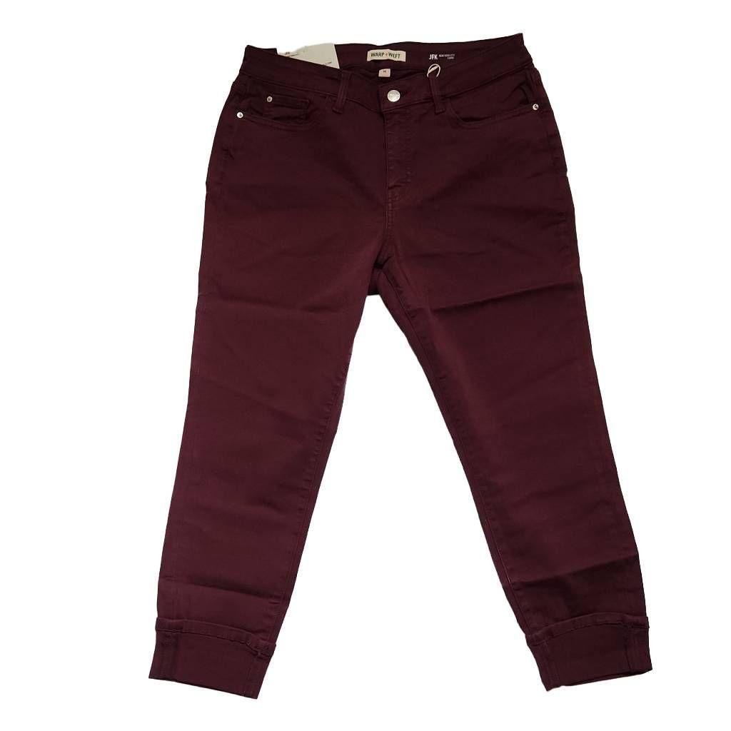Warpweft Company Warp + Weft Ladies Size 14 Vineyard Wine JFK Capri Denim Jeans Size 36" / US 14 / IT 50 - 1 Thumbnail