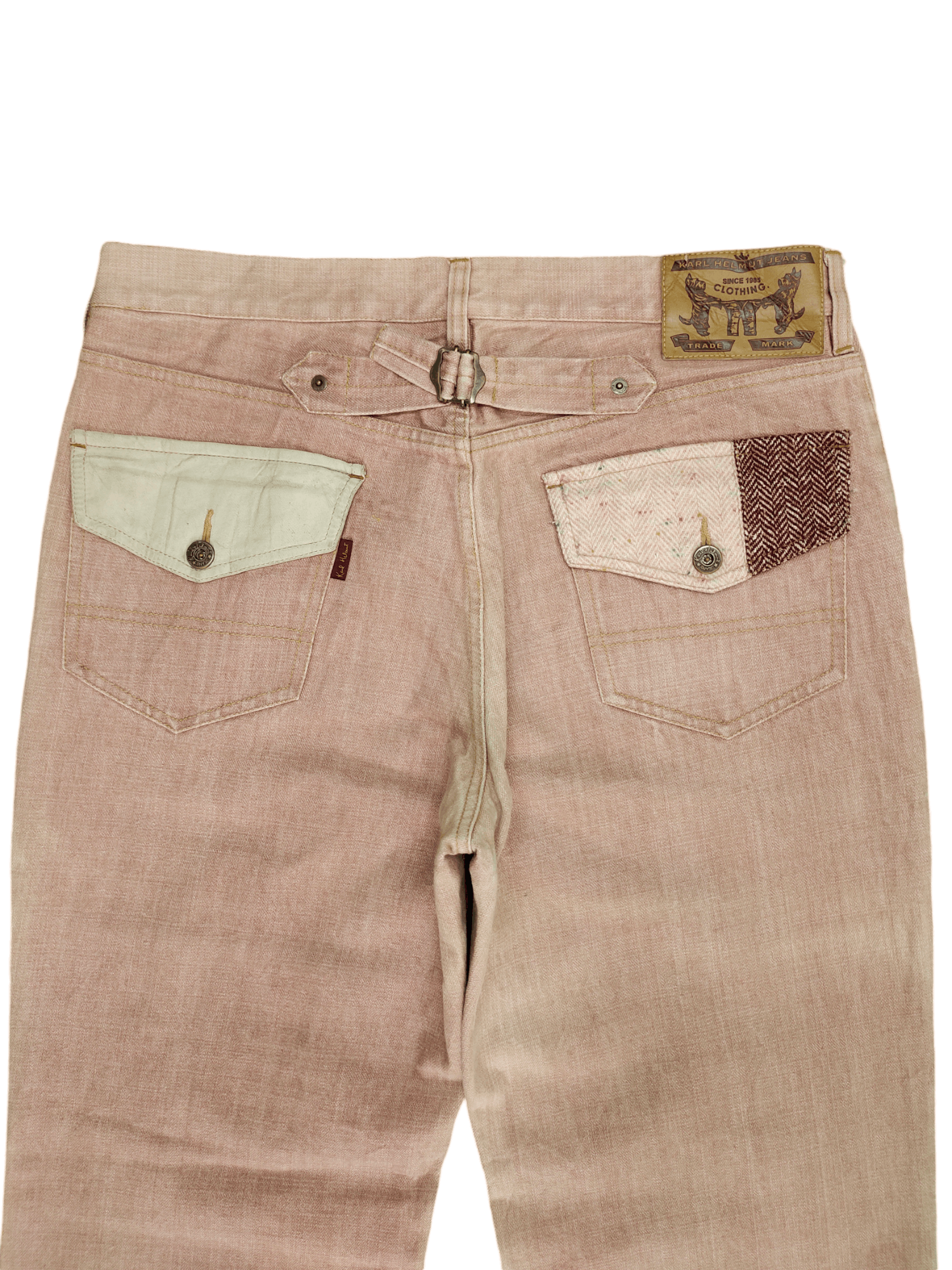 Karl Helmut 1990s Karl Helmut Heringbone Tweed Patchwork Denim Jeans Size US 33 - 13 Thumbnail