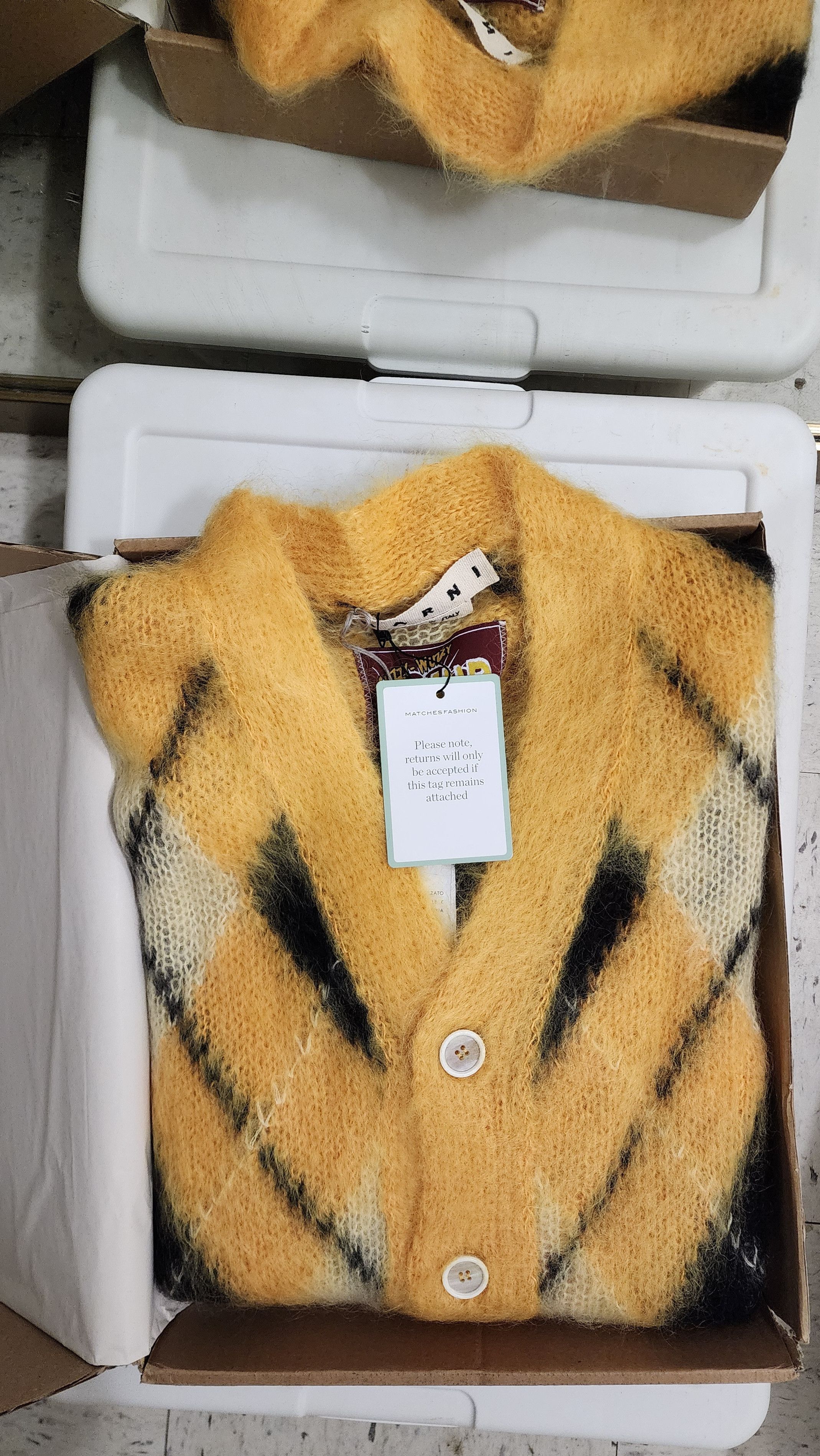 Marni Marni striped mohair-blend cardigan Yellow Sz 46 small Size US S / EU 44-46 / 1 - 4 Thumbnail