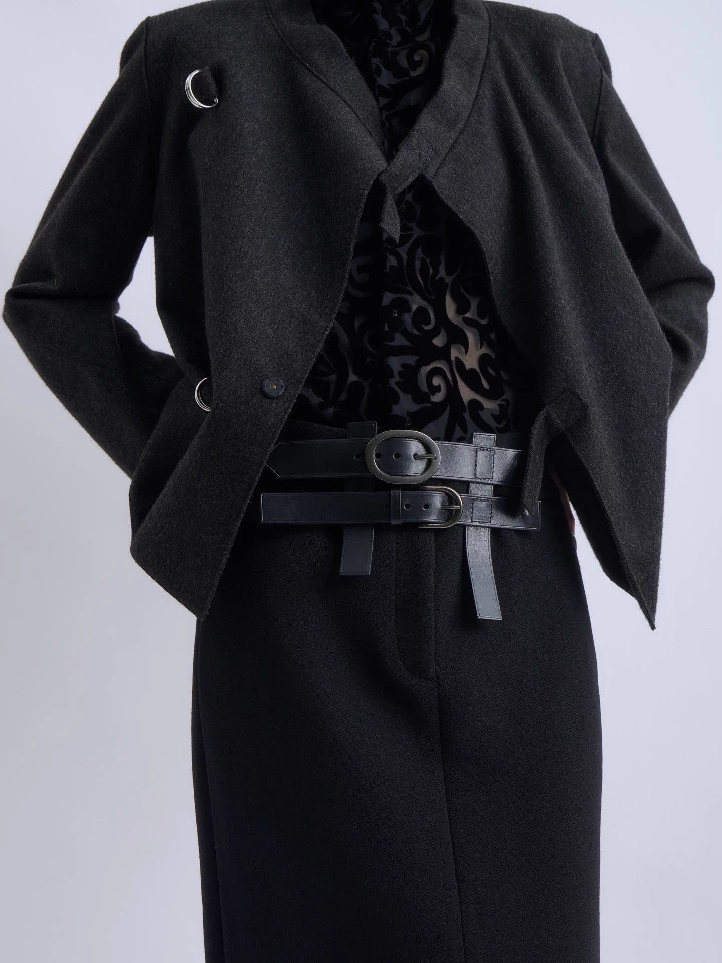 Tom Ford Tom Ford double belt high-waist wool midi skirt Size XS / US 0-2 / IT 36-38 - 2 Thumbnail