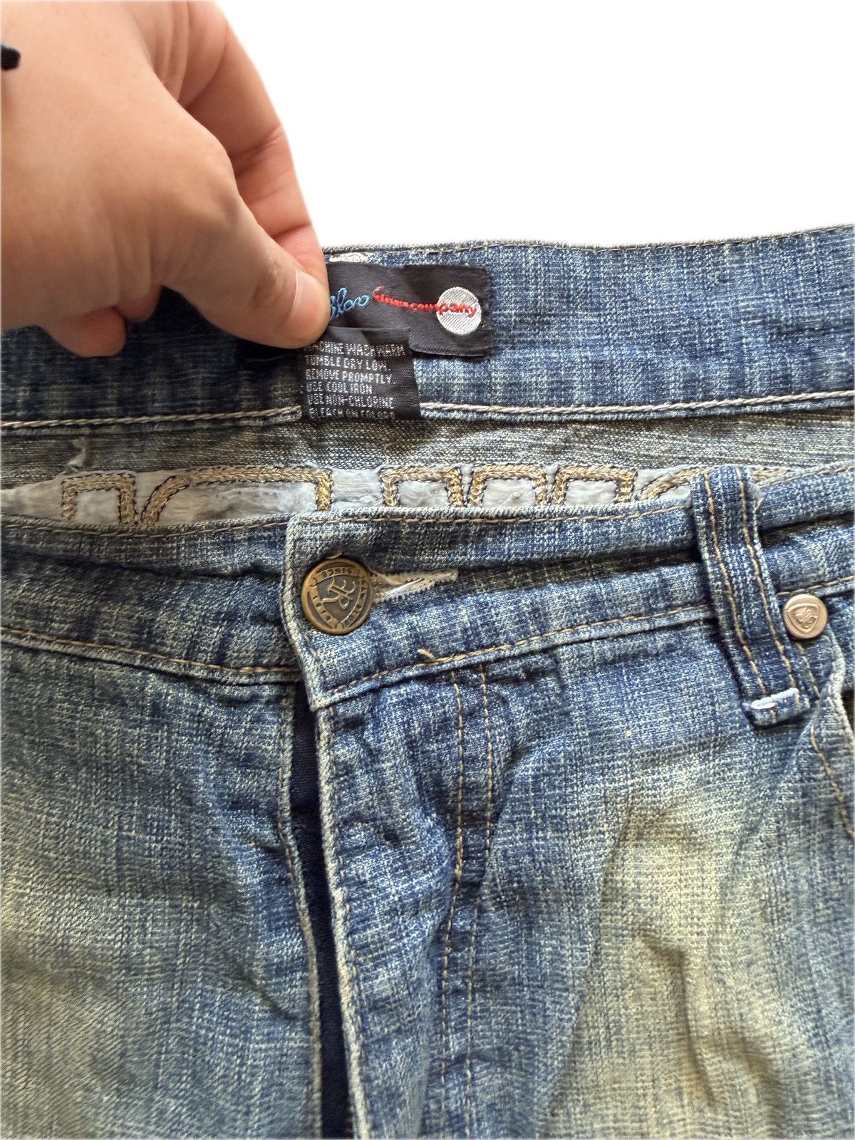 Other Y2K Raw Blue Spelled Out Jeans Size US 36 / EU 52 - 10 Thumbnail