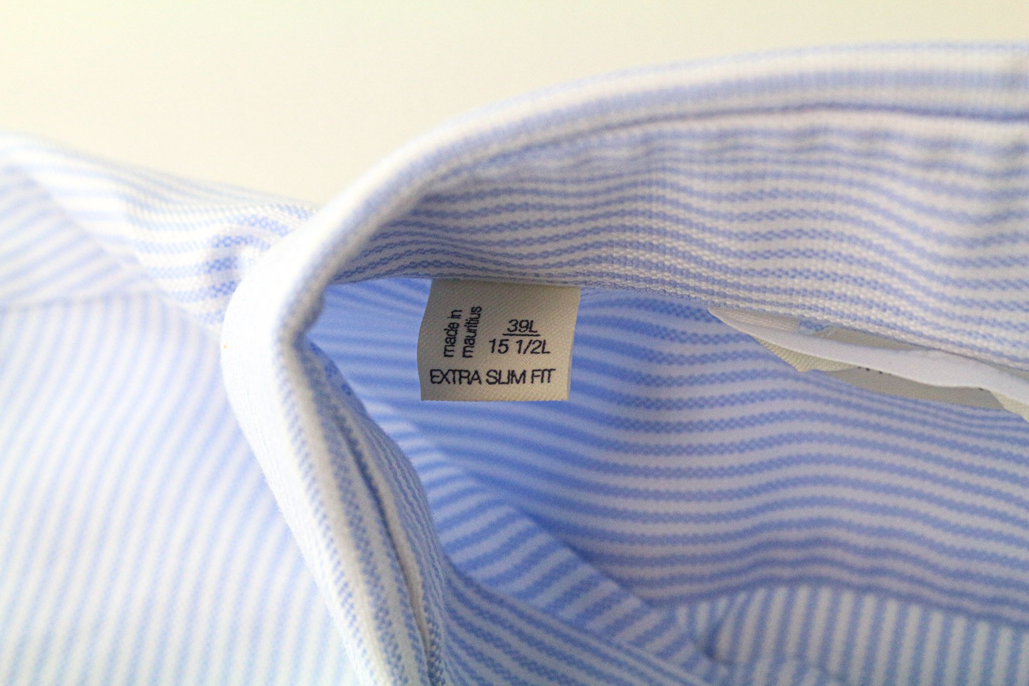 Suitsupply 39L/15 1/2L Extra Slim Blue Cotton Stripe Shirt 79366 Size 38R - 5 Thumbnail