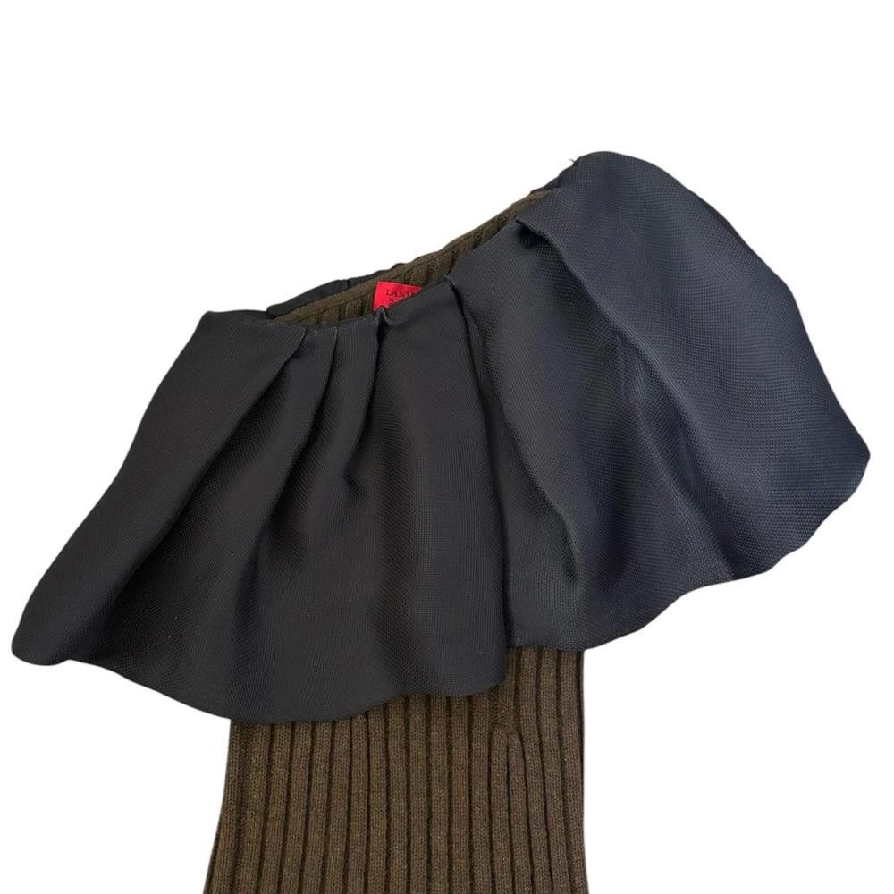 Lanvin Lanvin Alber Elbaz Winter 2011 One Shoulder Dress KNIT Wool Size S / US 4 / IT 40 - 9 Thumbnail