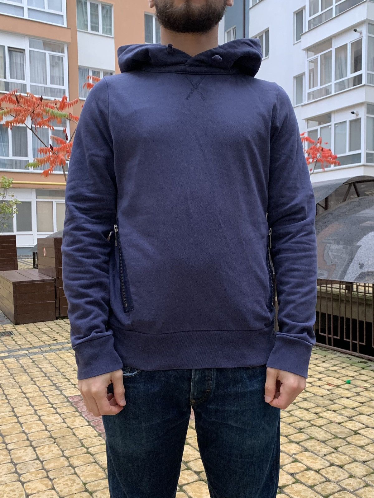 CLOSED Closed Slim Fit Basic Dark Blue Hoodie Avant Garde Size US M / EU 48-50 / 2 - 3 Thumbnail