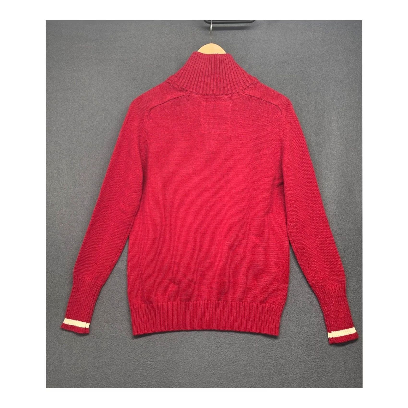 Vintage VINTAGE Ohio State Buckeyes Quarter Zip Sweater Mens Large Red Knit Pullover NCAA Cotton Size US L / EU 52-54 / 3 - 2 Thumbnail
