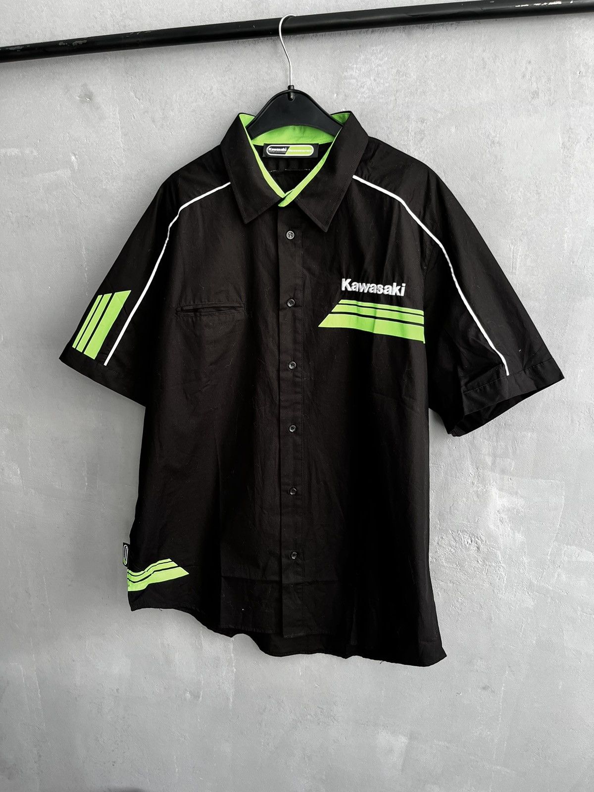 Vintage Kawasaki Vintage Racing Button Up Shirt BMR Team Moto Size US XL / EU 56 / 4 - 2 Thumbnail