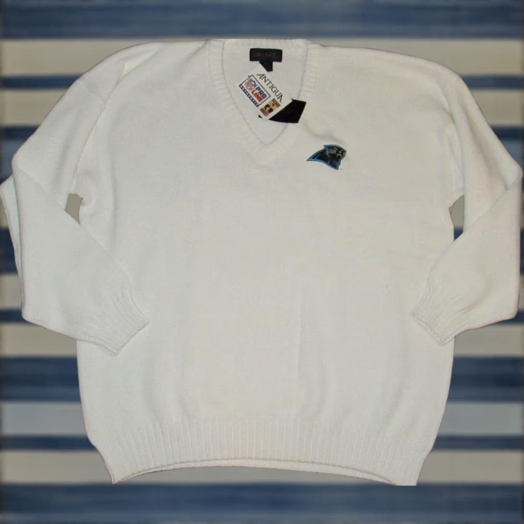Vintage Vtg ANTIGUA Carolina Panthers Cotton Sweater XXL NWT Size US XXL / EU 58 / 5 - 1 Thumbnail
