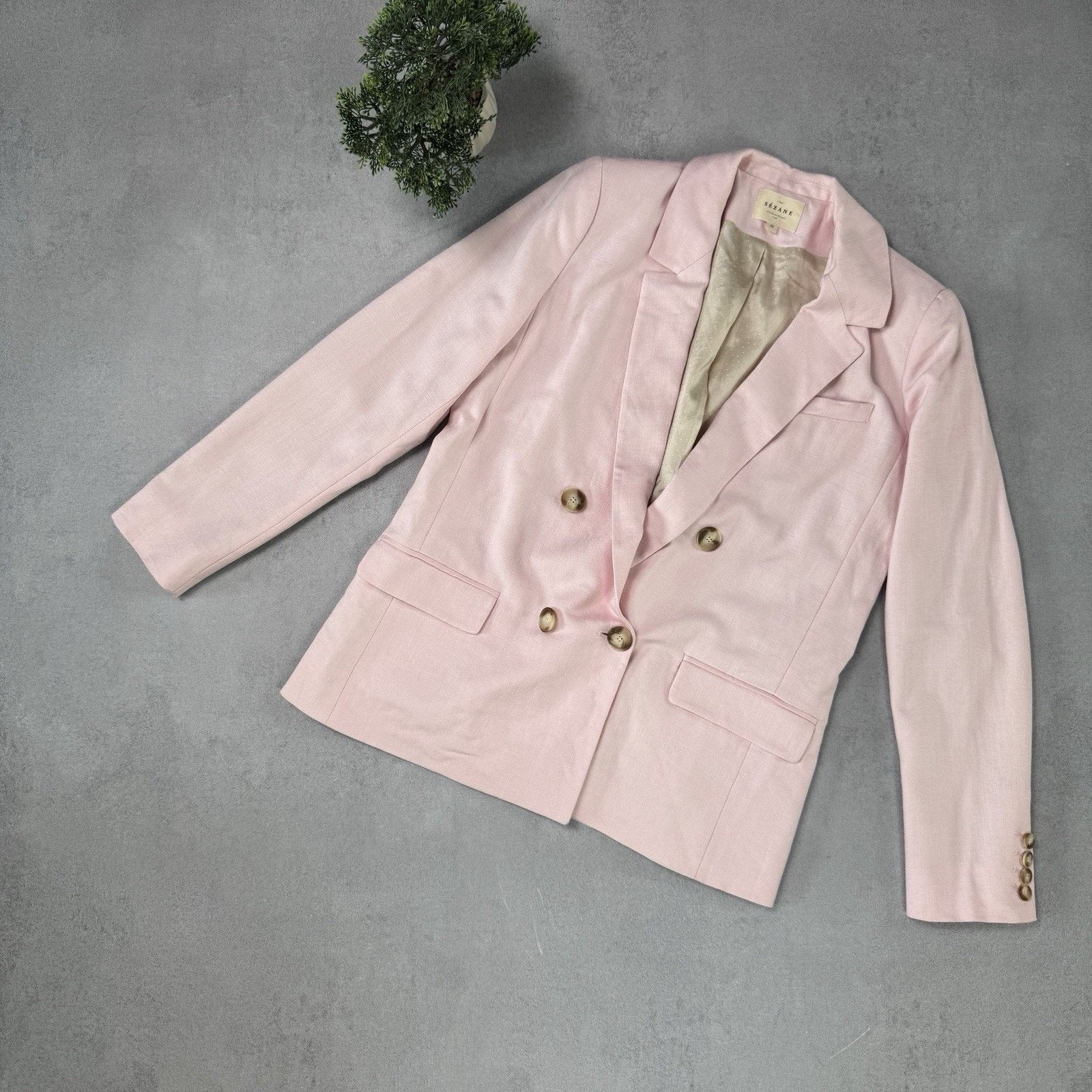 Sezane Sezane Paris Pink Double-Breasted Blazer Jacket Women's Size XS / US 0-2 / IT 36-38 - 1 Thumbnail