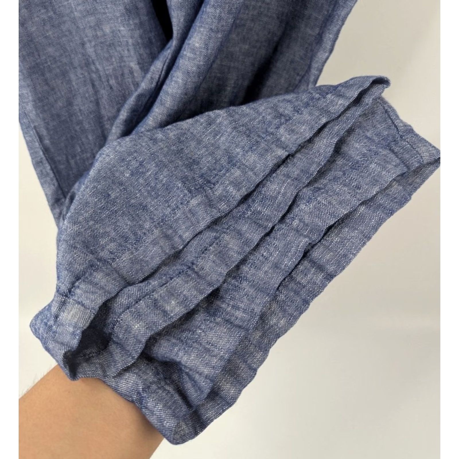 Old Navy Old Navy Linen Blend Wide Leg Pants Womens 2XL Chambray Blue 675993 Size 40" / US 18 - 2 Thumbnail