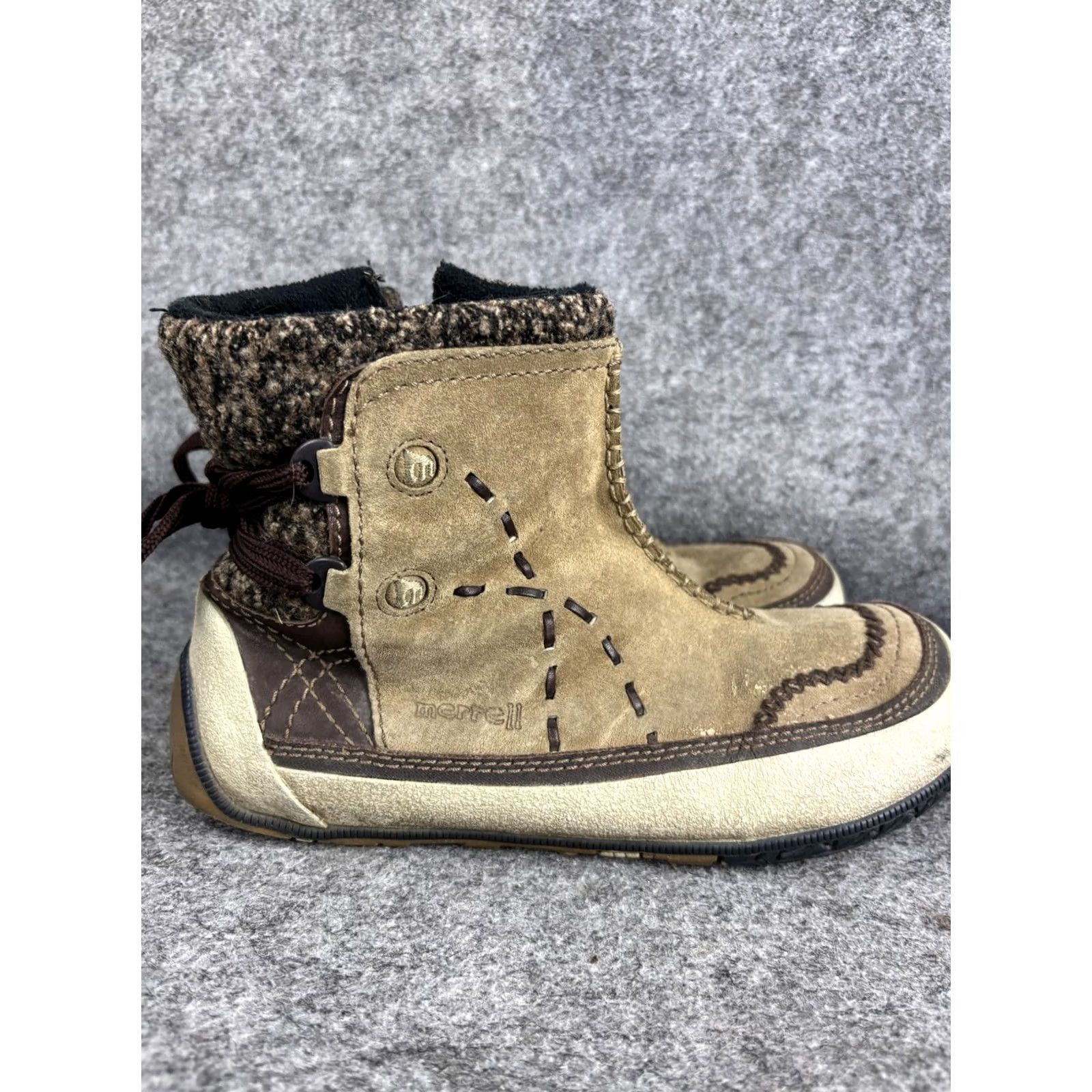 Merrell Merrell Puffin Mtn Womens Boots Winter Brown Suede Ankle 9.5 Zip Non-Slip Lined Insulated Snow Booties Size US 10 / IT 40 - 5 Thumbnail