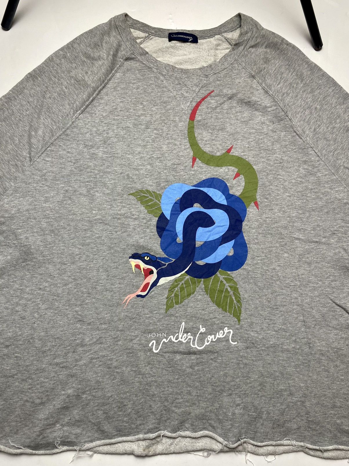 John Undercover John Undercover Flower Snake Cropped Unfinished Sweatshirt Size US L / EU 52-54 / 3 - 3 Thumbnail