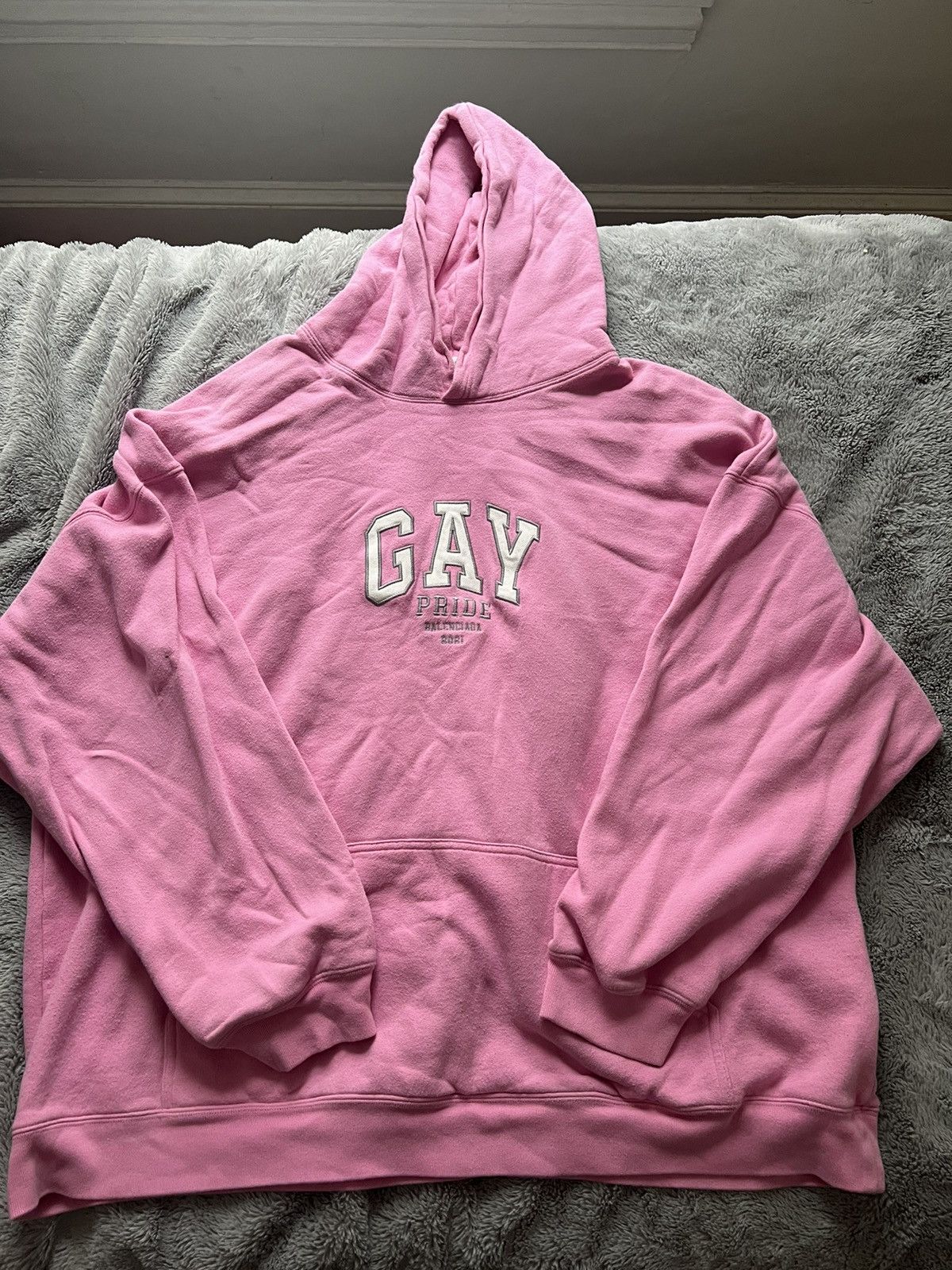 Image of Balenciaga Gay Pink Hoodie, Men's (Size Small)