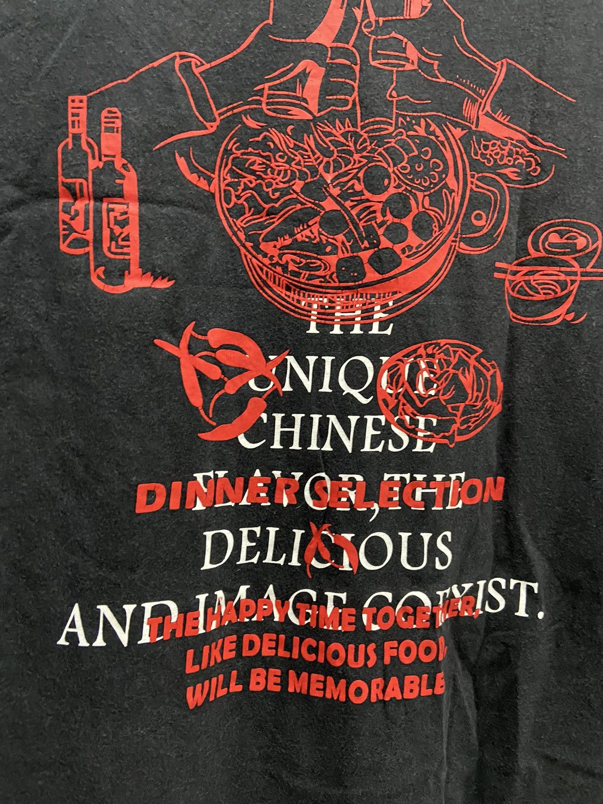 Japanese Brand UNUSUAL SICHUAN HOT POT ORIGINAL WE LOVE CHINESE TEE SHIRT Size US L / EU 52-54 / 3 - 8 Thumbnail