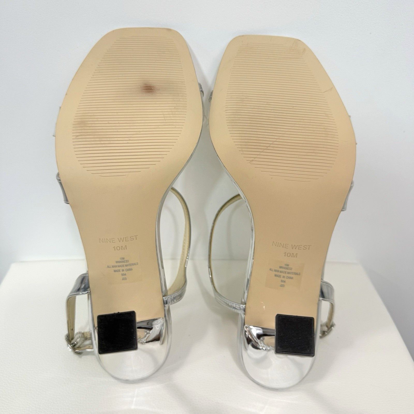 Nine West Nine West Heels Pumps Silver Open Toe Wo's Size 10 Size US 10 / IT 40 - 9 Thumbnail