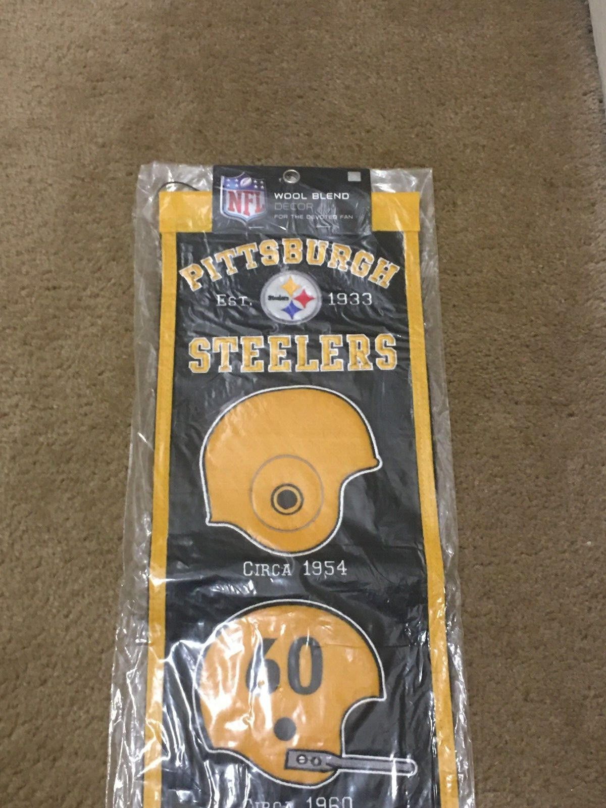 Other Pittsburgh Steelers Wool Banner Helmets Past Present Size ONE SIZE - 3 Thumbnail