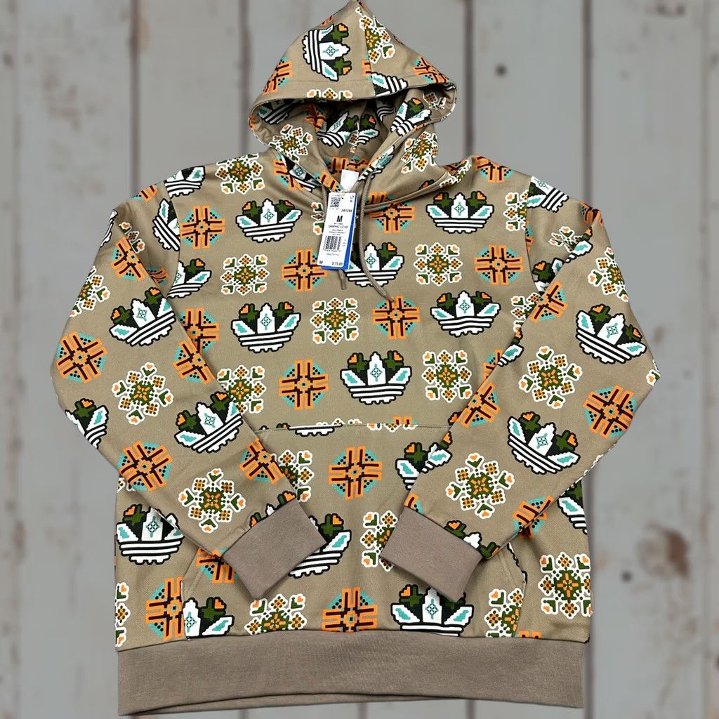 Adidas Adidas Hoodie Men Medium Trace Khaki Geometric Graphic Pixel Print Sweatshirt M Size US M / EU 48-50 / 2 - 1 Thumbnail