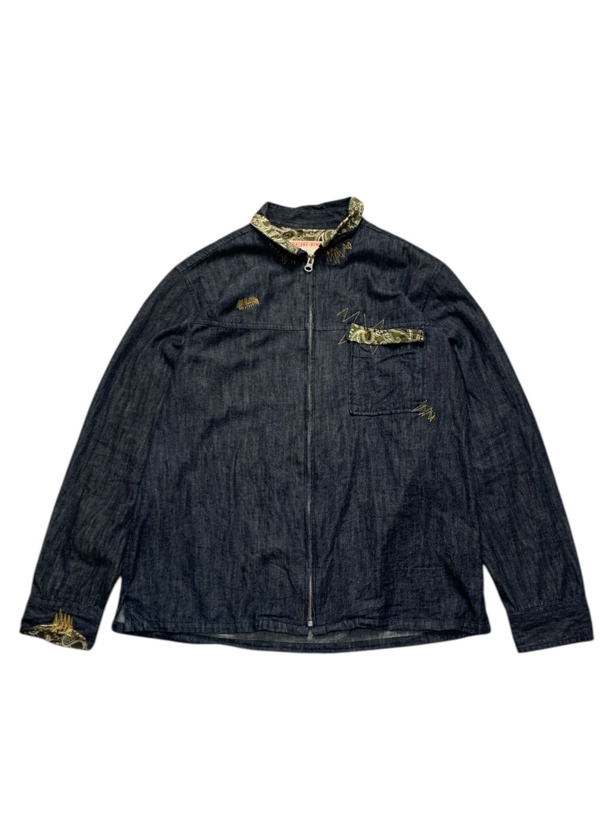 20471120 🐍 291295 = Homme Denim Zip Up Shirts Size US M / EU 48-50 / 2 - 1 Thumbnail