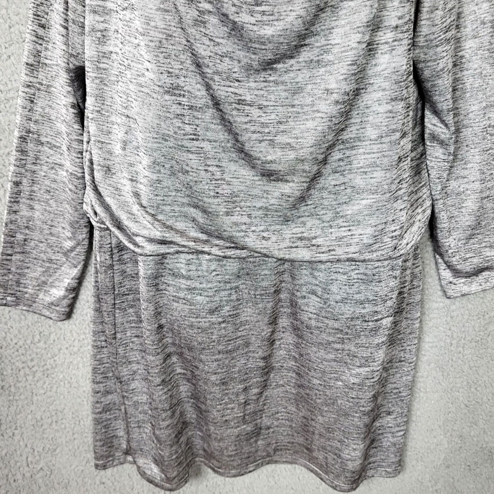 White House Black Market White House Black Market Dress Women’s gray knit Cold shoulder Boat Neck A-Line Above knee XS? Size M Gray Casual Size M / US 6-8 / IT 42-44 - 4 Thumbnail