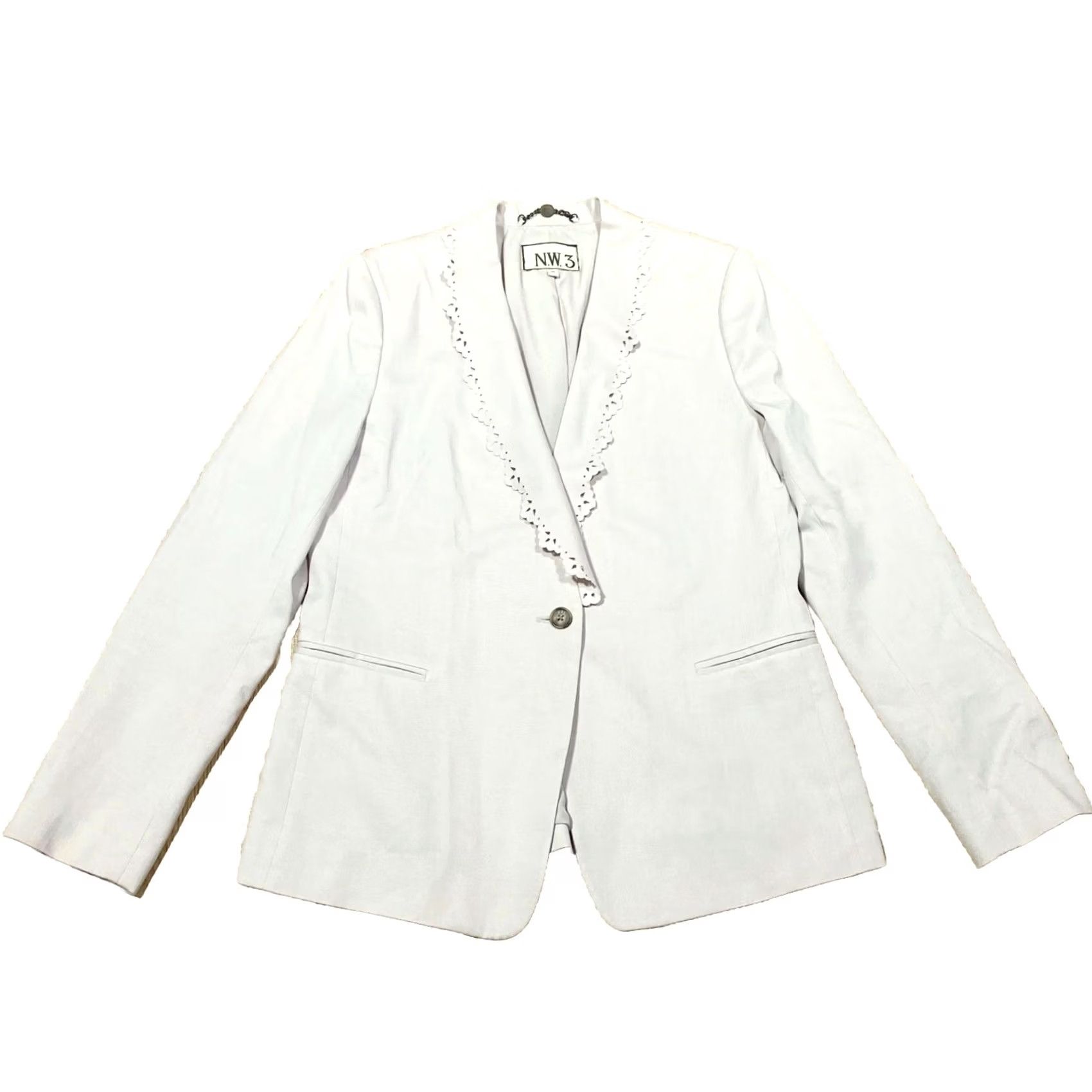 Vintage Hobbs Nw3 Blazer Jacket UK 10 Womens Very Pale Pink Tencel Material Blazer Jacket Size L / US 10 / IT 46 - 2 Thumbnail
