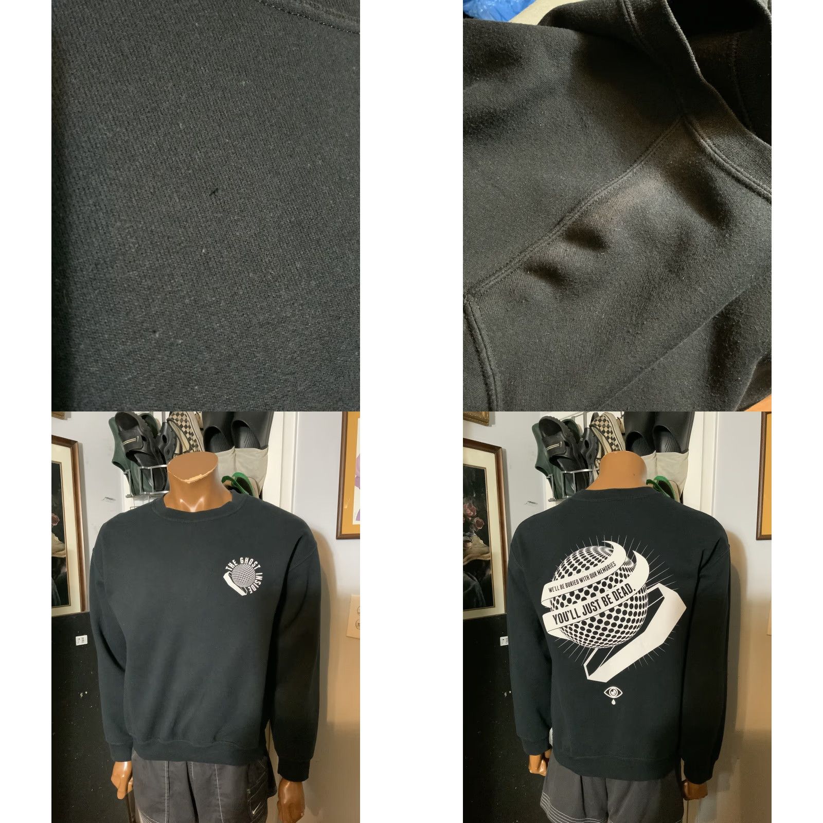 Gildan The Ghost Inside Outlive Get What You Give Metalcore Band Crewneck Sweatshirt Mens M Black MD Size US M / EU 48-50 / 2 - 8 Thumbnail