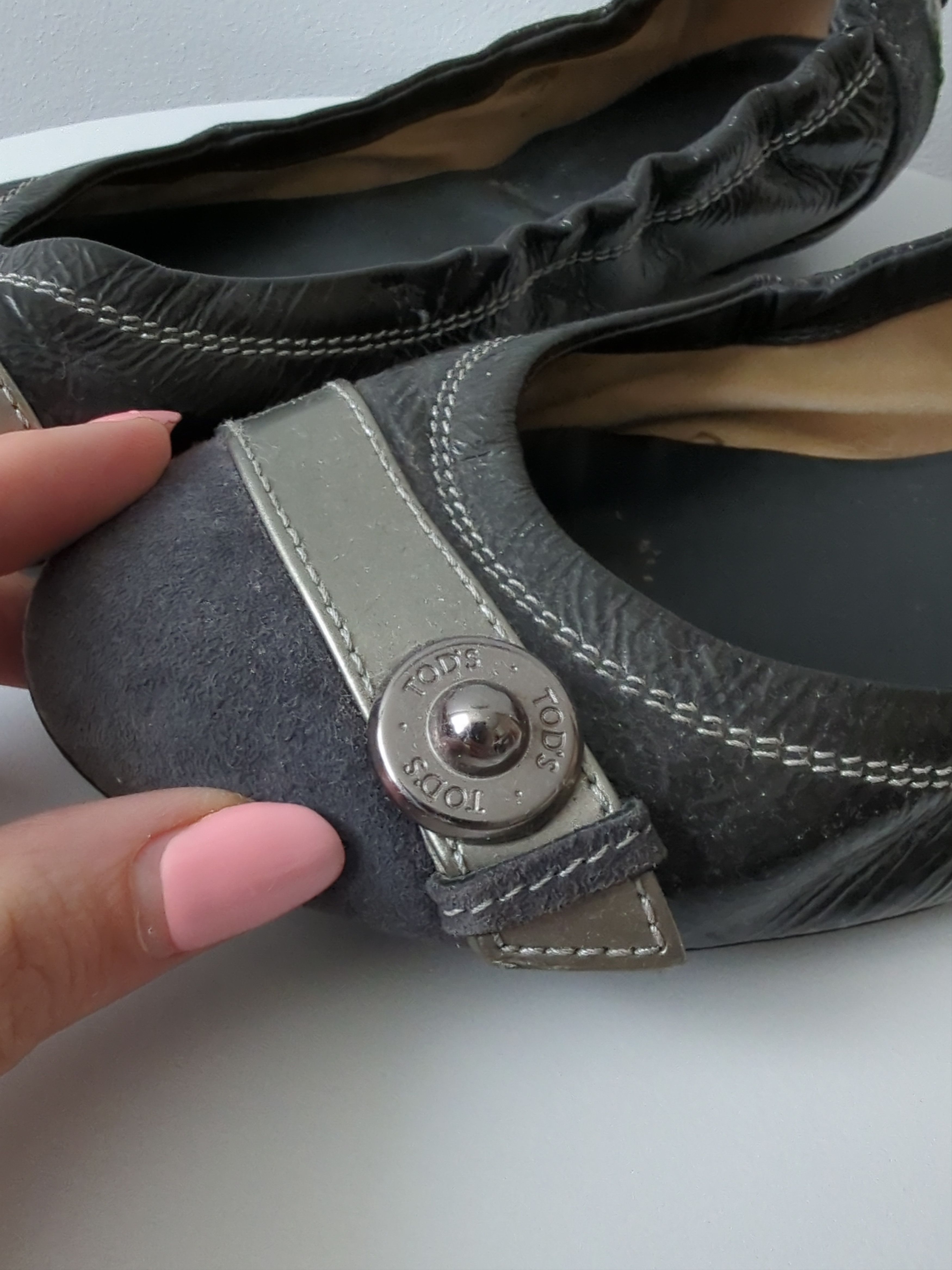 Tod's Tod’s Leather Suede Ballet Flats Grey EU 36.5 US 5.5 Size US 5.5 / IT 35.5 - 2 Thumbnail