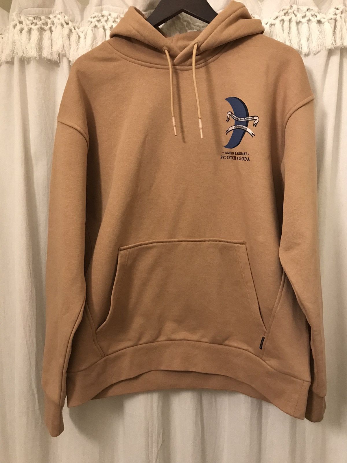 image of Scotch Soda Scotch & Soda Amelia Earhart Hoodie in Tan, Men's (Size XL)