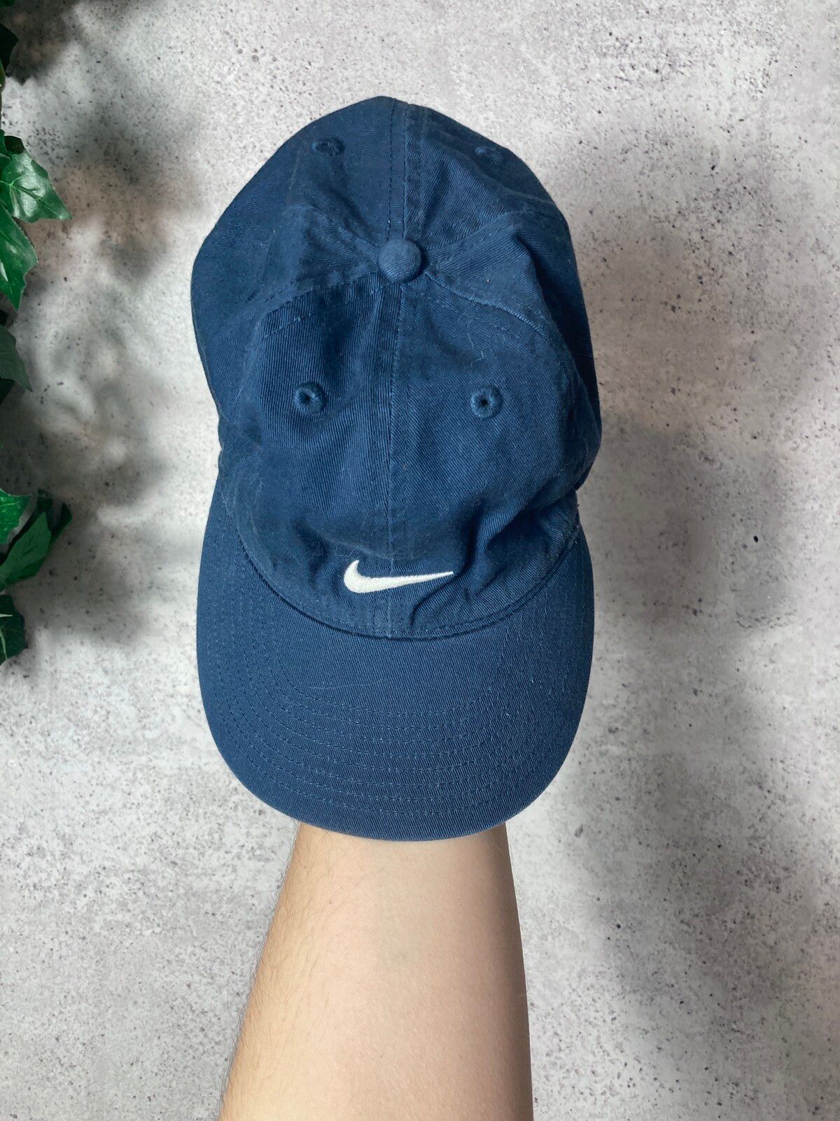 Pre-owned Nike X Vintage Nike Distressed Y2k Cap In Dark Blue