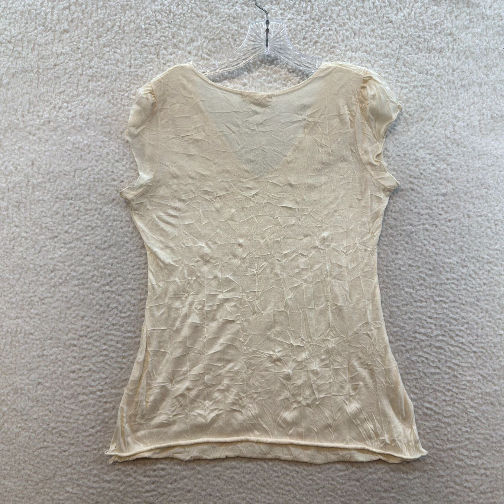 Vintage VINTAGE Pearl Star White Shirt XL Grunge Whimsigoth Boho Lace Sequin Fairy Y2K Size XL / US 12-14 / IT 48-50 - 2 Thumbnail