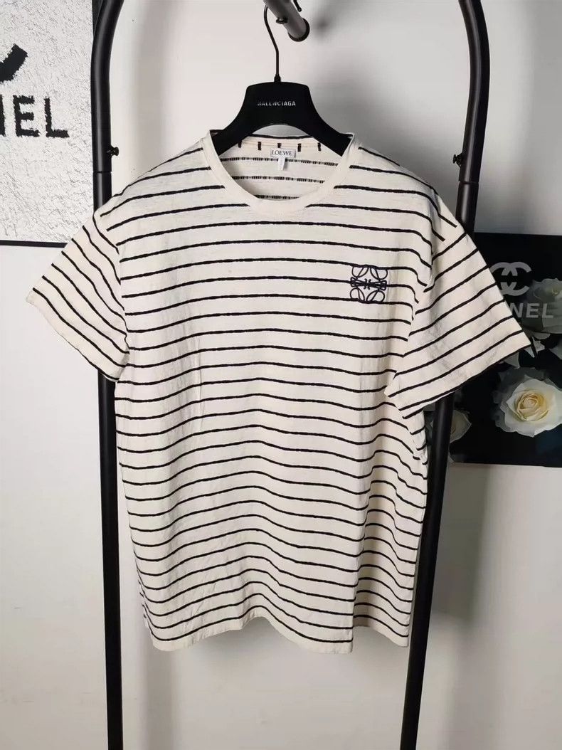 LOEWE Embroidered Logo Striped Tee - dmc